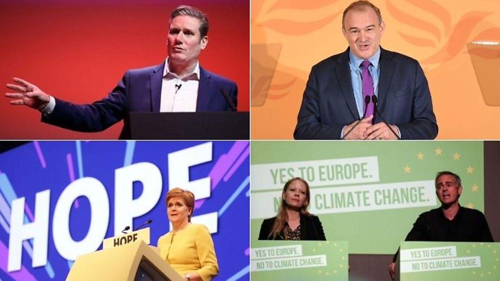 Keir Starmer, Ed Davey, Nicola Sturgeon, Sian Berry and Jonathan Bartley - Credit: TNE