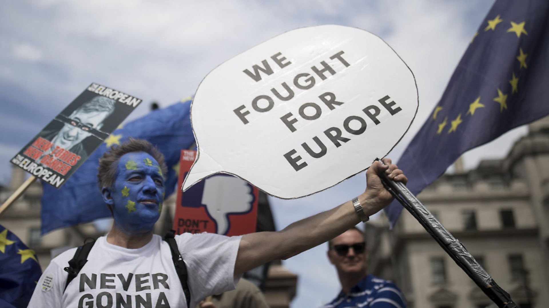 People's Vote demonstrators protest against Brexit in London on the second anniversary of the referendum vote, 2018. Picture: Getty Images - Credit: Getty Images