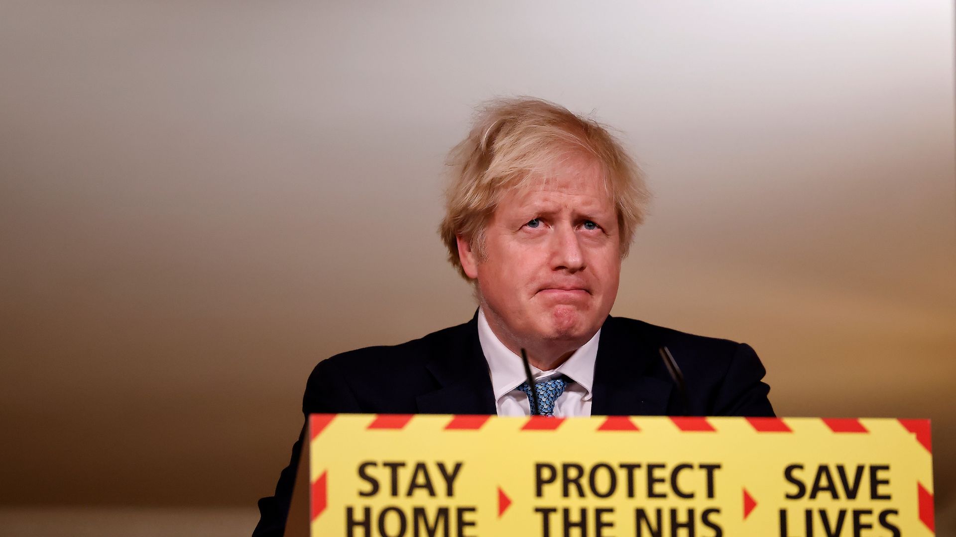 Prime Minister Boris Johnson during a media briefing on coronavirus (COVID-19) in Downing Street, London. - Credit: PA