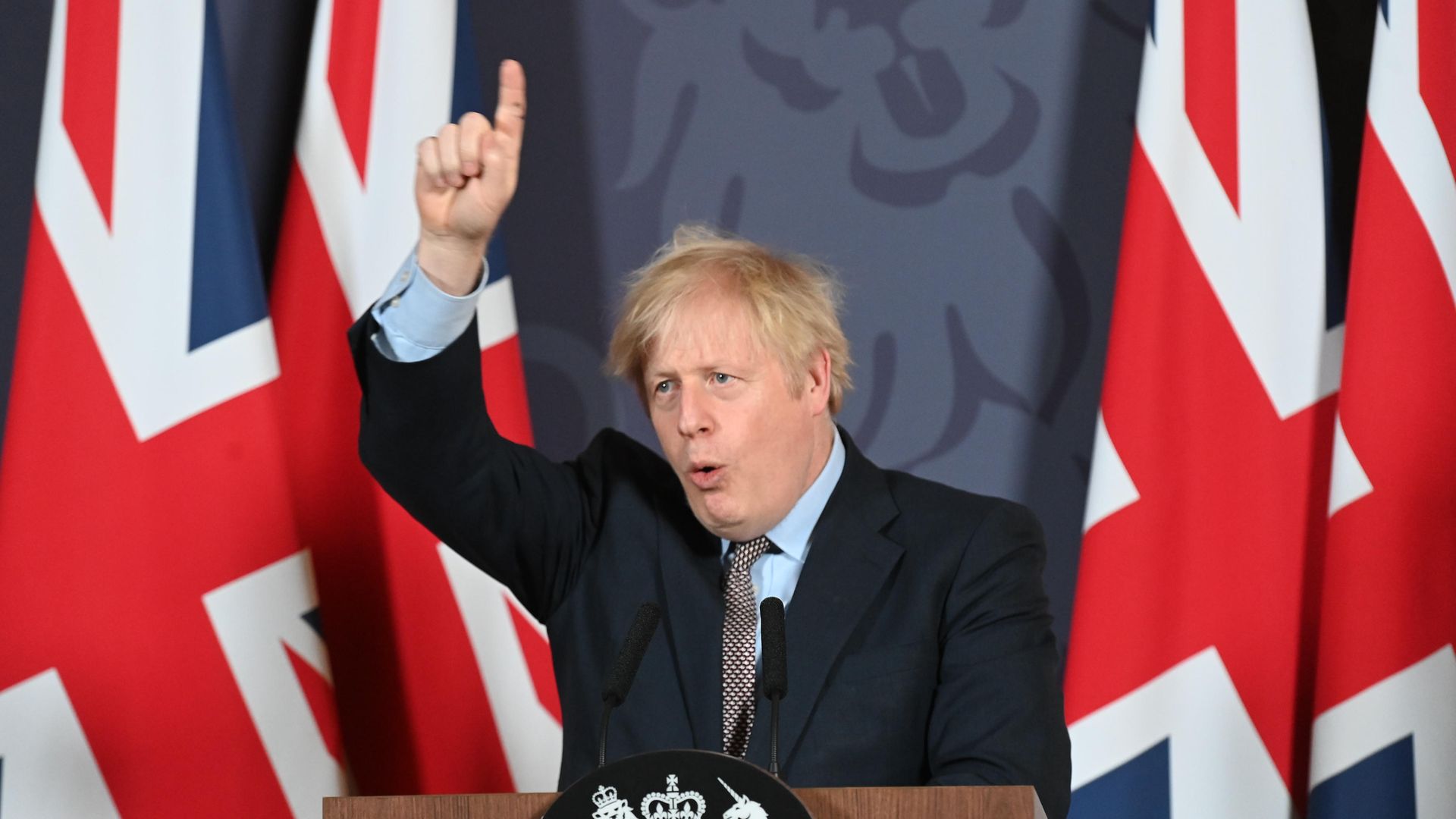 Prime Minister Boris Johnson during a media briefing in Downing Street, London, on the agreement of a post-Brexit trade deal. - Credit: PA