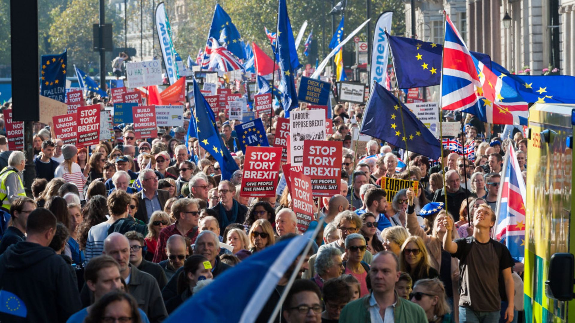 Remainers on the march after the EU referendum - Credit: Barcroft Media via Getty Images