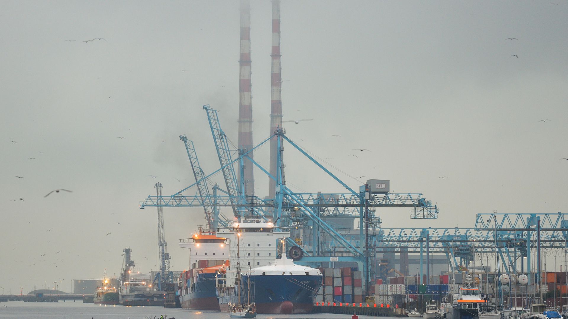 A container terminal at Dublin port. Ireland has seen trade with Europe increase. - Credit: Artur Widak/NurPhoto