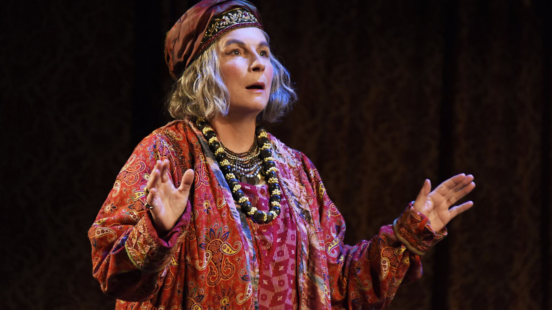 Jennifer Saunders as Madame Arcati in Blithe Spirit. Credit: Nobby Clark. - Credit: Photograph by Nobby Clark