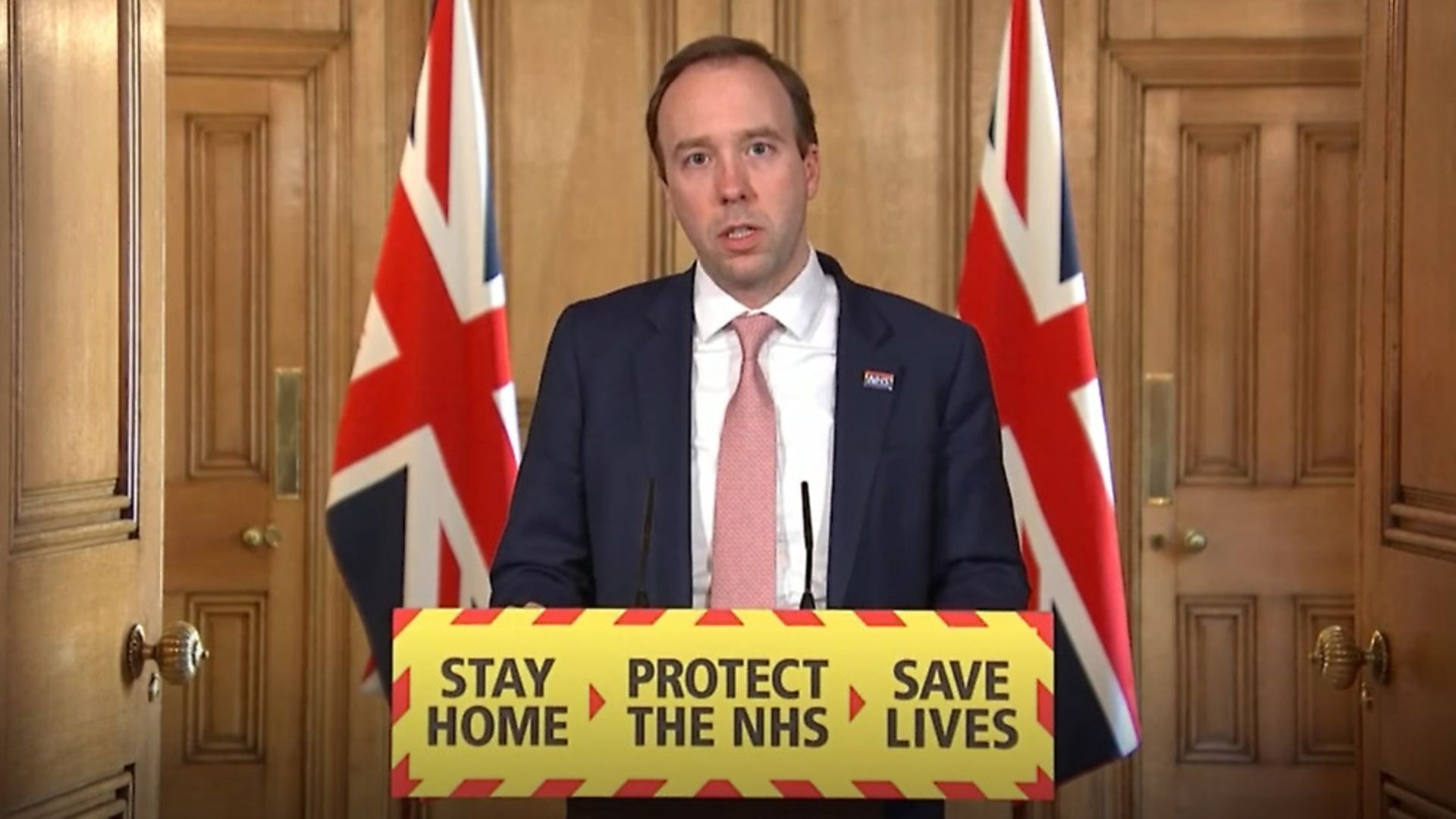 Health secretary, Matt Hancock leaves 10 Downing Street, London after his daily meeting with the Foreign secretary, Dominic Raab and heath officials. Photograph: Stefan Rousseau/PA Wire - Credit: PA