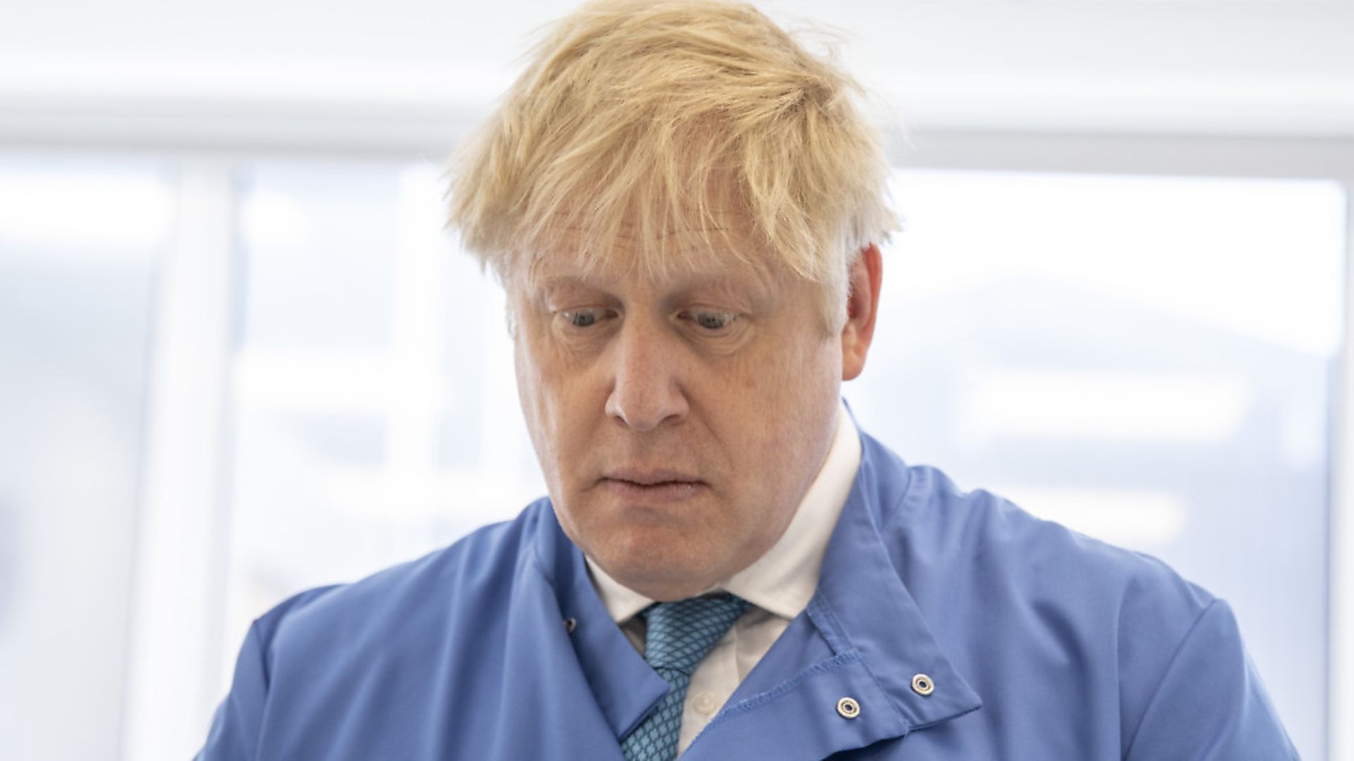 Prime Minister Boris Johnson during a visit to the Mologic Laboratory in the Bedford technology Park in Bedfordshire. Photograph: Jack Hill/The Times/PA. - Credit: PA