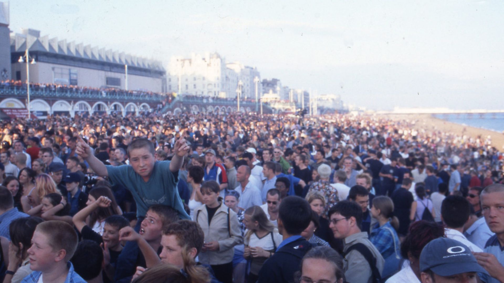 Groove Armada supporting Fatboy Slim at Big Beach Boutique Brighton , United Kingdom, 6th July 2001. (Photo by Martyn Goodacre/Getty Images) - Credit: Getty Images