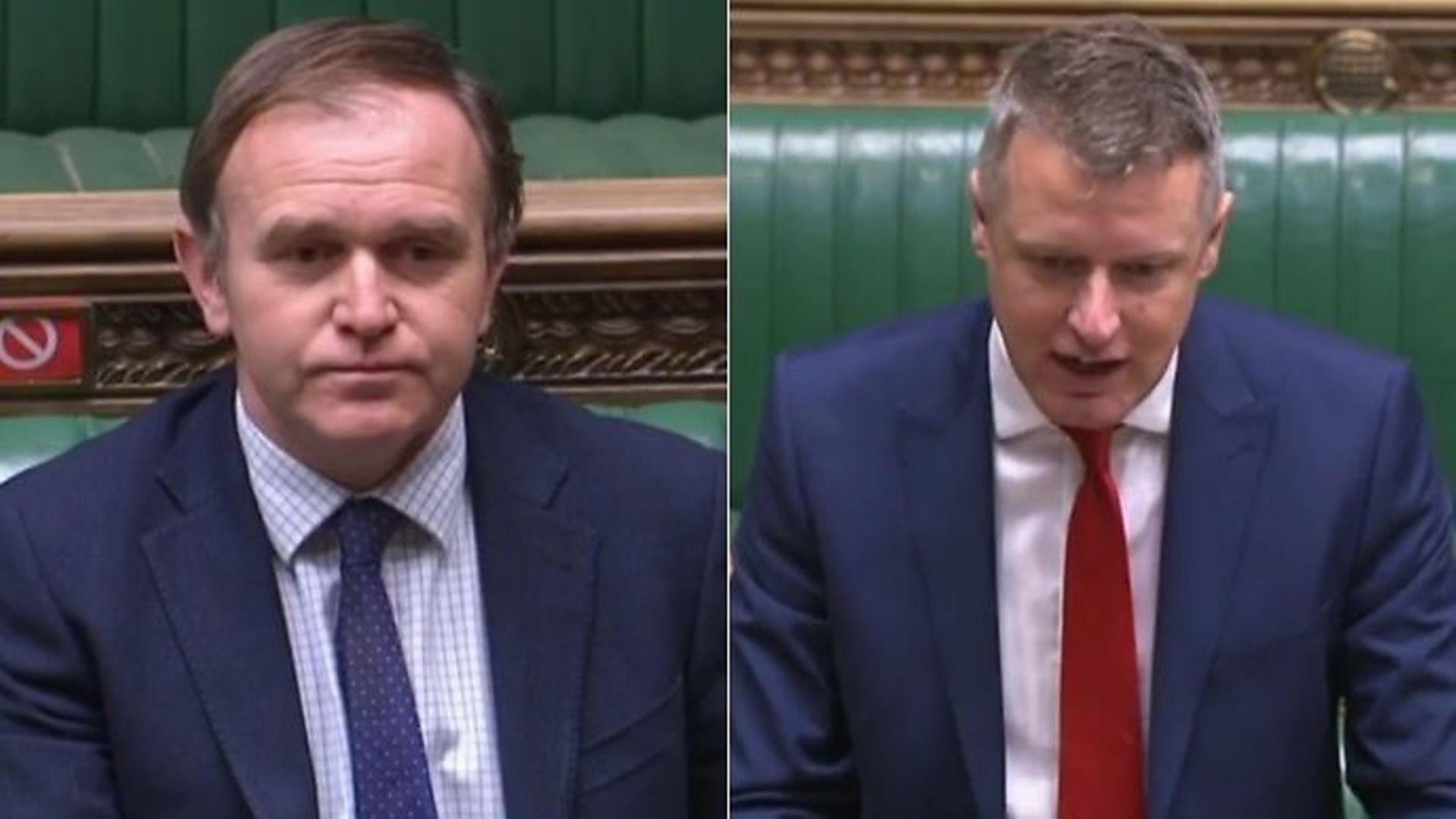 Environment secretary George Eustice (L) and Labour's Luke Pollard in the House of Commons - Credit: Parliamentlive.tv