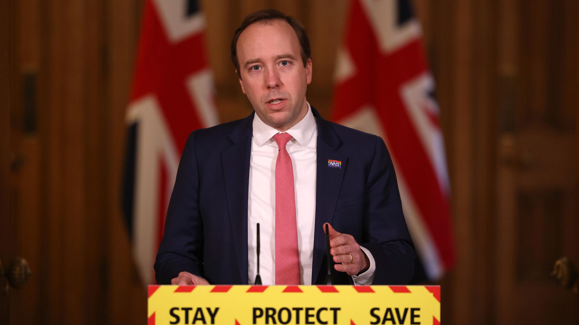 Health secretary Matt Hancock during a media briefing in Downing Street, London, on coronavirus (Covid-19)