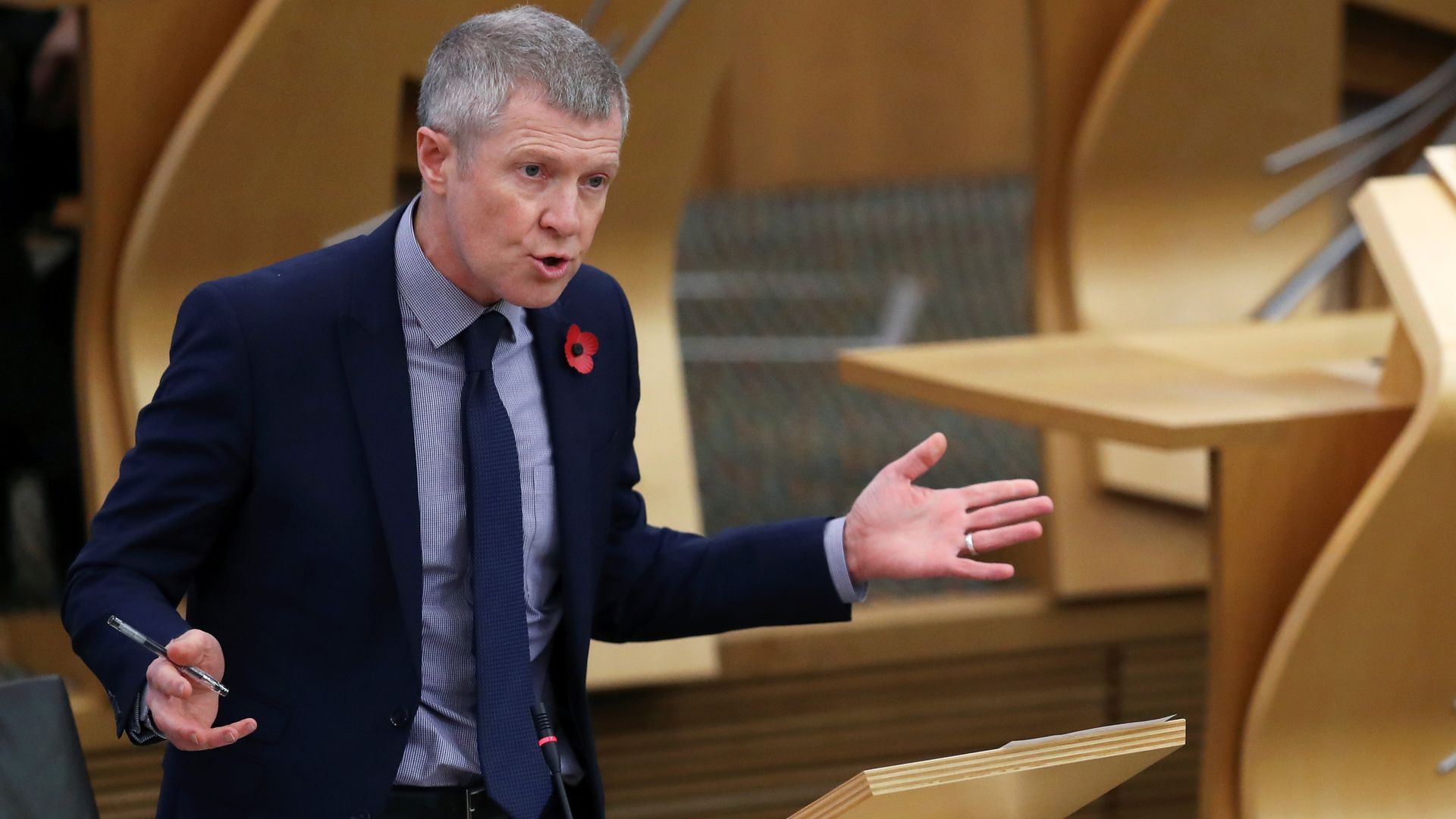 Scottish Liberal Democrats leader Willie Rennie attends First Minister's Questions at the Scottish parliament in Edinburgh - Credit: PA