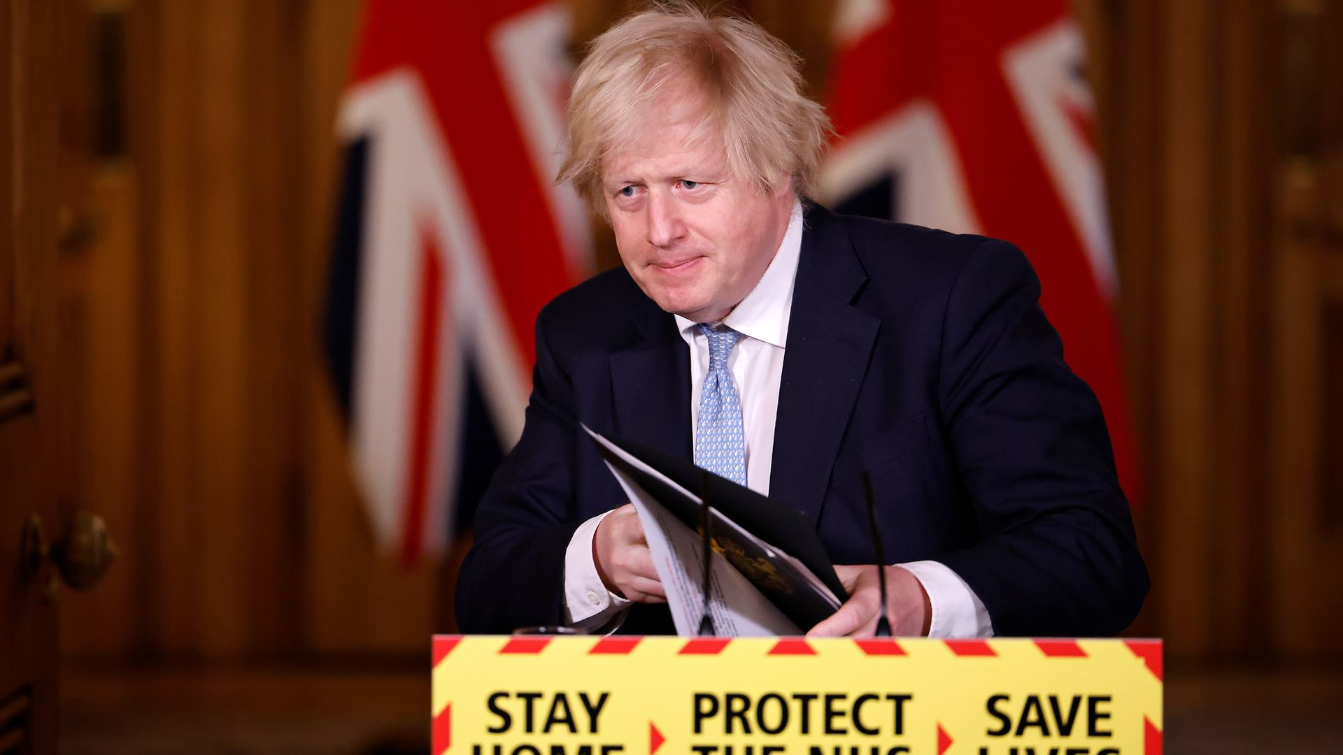 Prime minister Boris Johnson, during a media briefing in Downing Street, London, on coronavirus (Covid-19) - Credit: PA