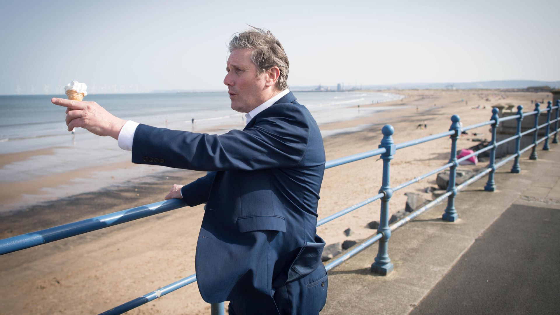 Labour Party leader Sir Keir Starmer meets local people in Seaton Carew in County Durham during a day of campaigning - Credit: PA