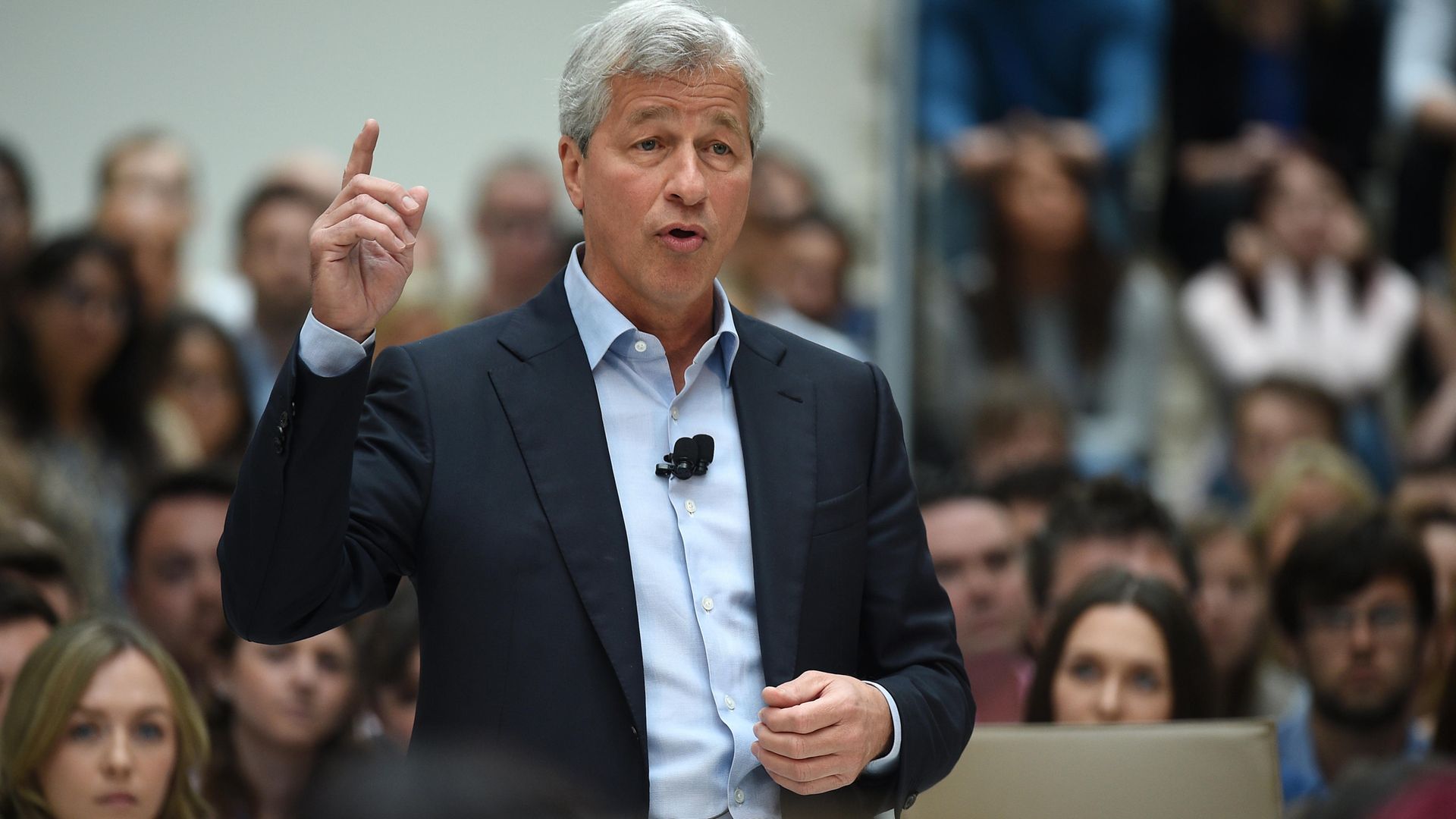 James Dimon, president and chief executive officer of JPMorgan Chase, speaking at JP Morgan's Bournemouth corporate centre in Dorset. - Credit: PA