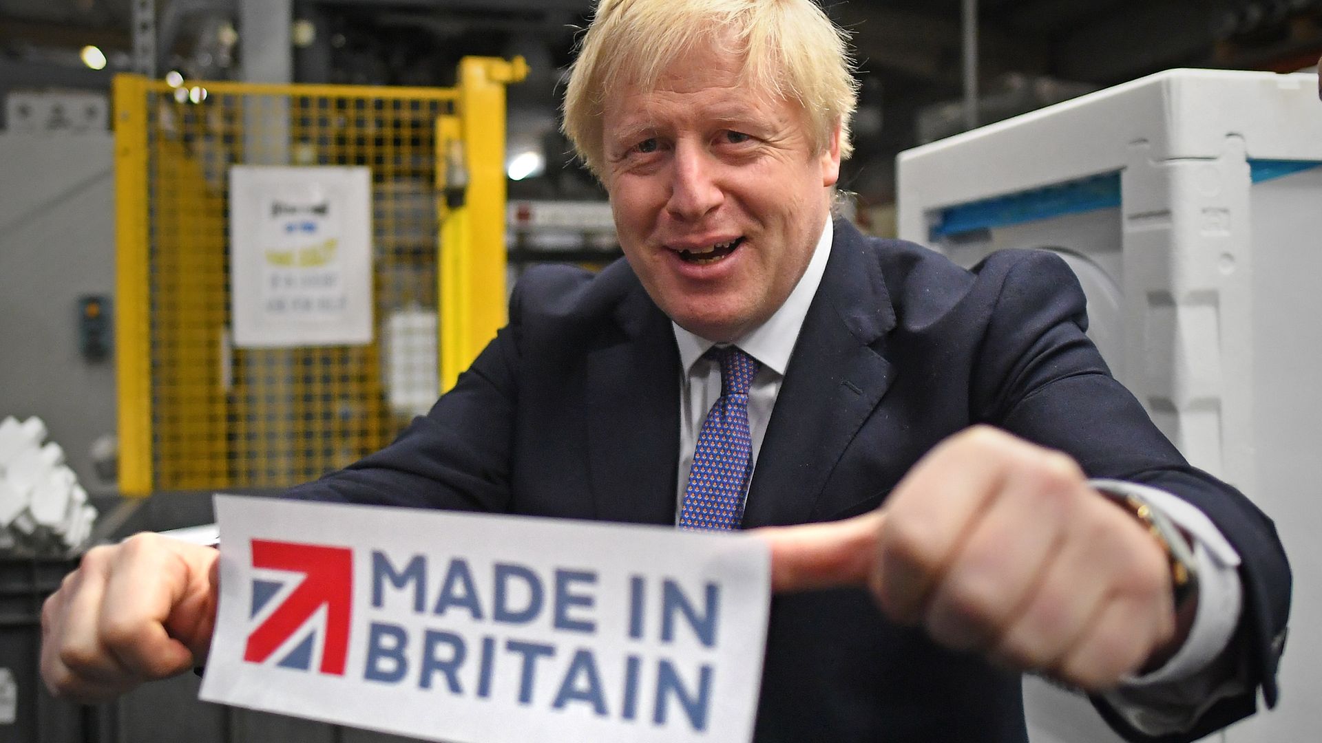 Prime Minister Boris Johnson during a visit to washing machine manufacturer Ebac in Newton Aycliffe while election campaigning in the North East, ahead of the General Election. - Credit: PA