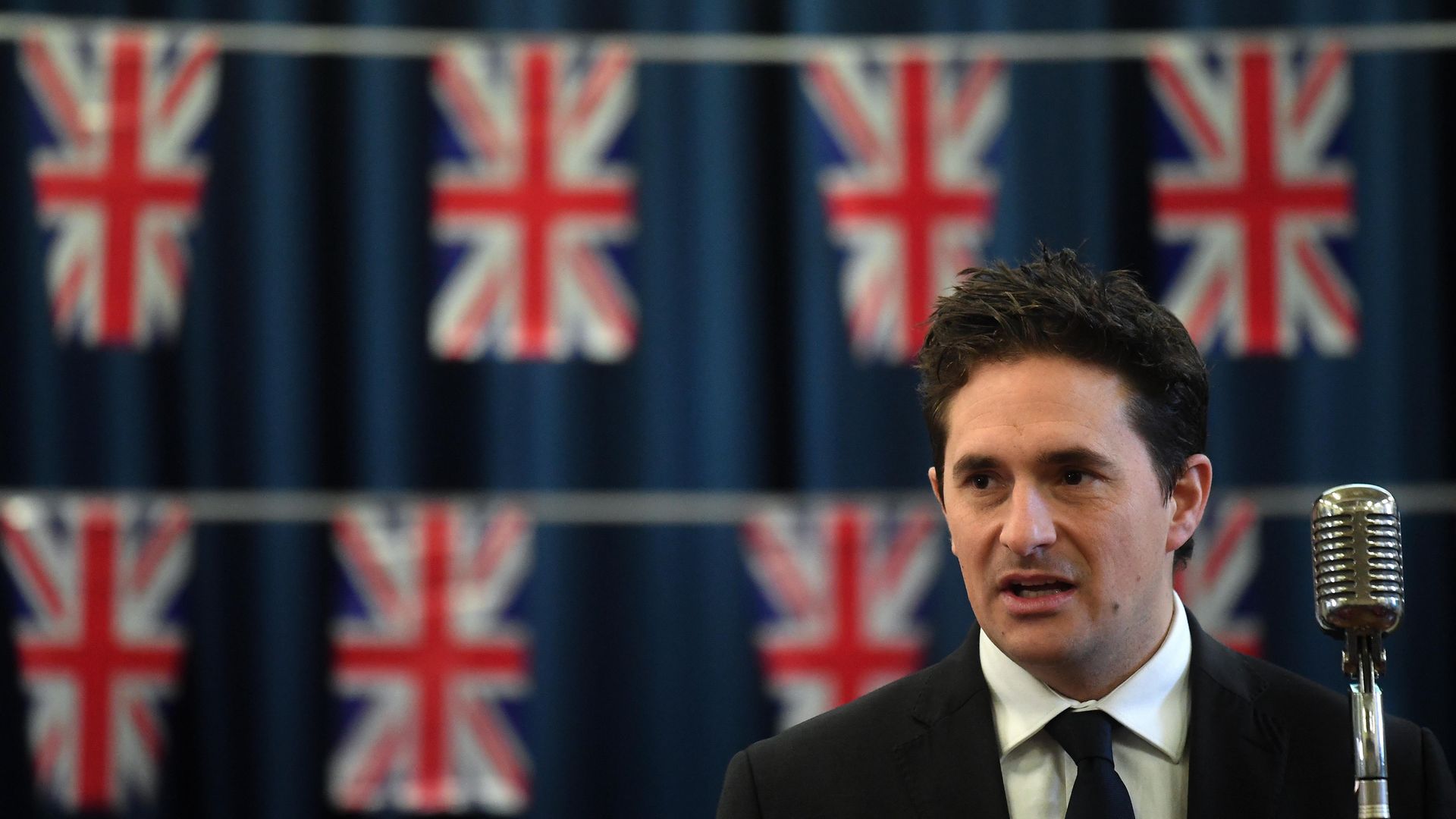 Veterans Minister Johnny Mercer speaks to pupils at Sandhurst Primary School in south east London, to raise awareness of the 75th anniversaries of VE and VJ day last year. - Credit: PA