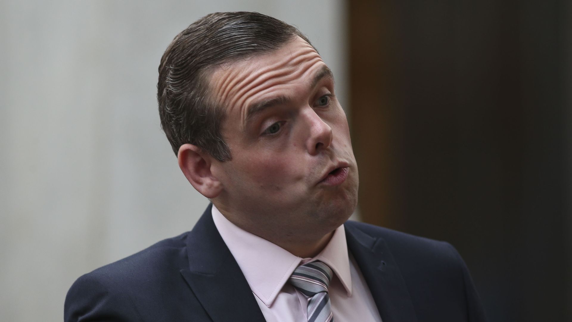 Scottish Conservative Leader Douglas Ross in the Scottish Parliament, Edinburgh. - Credit: PA