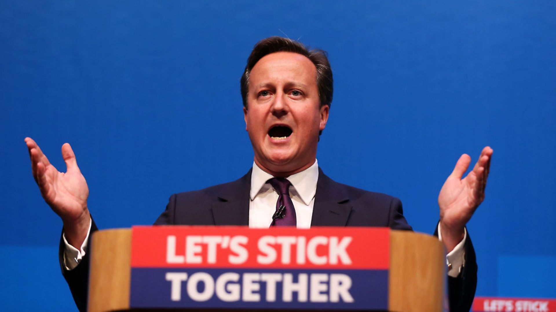 David Cameron makes a speech in Aberdeen where he spoke for the millions across the UK he says would be "utterly heartbroken" if Scotland votes to leave the UK. Photograph: Lynne Cameron/PA. - Credit: PA