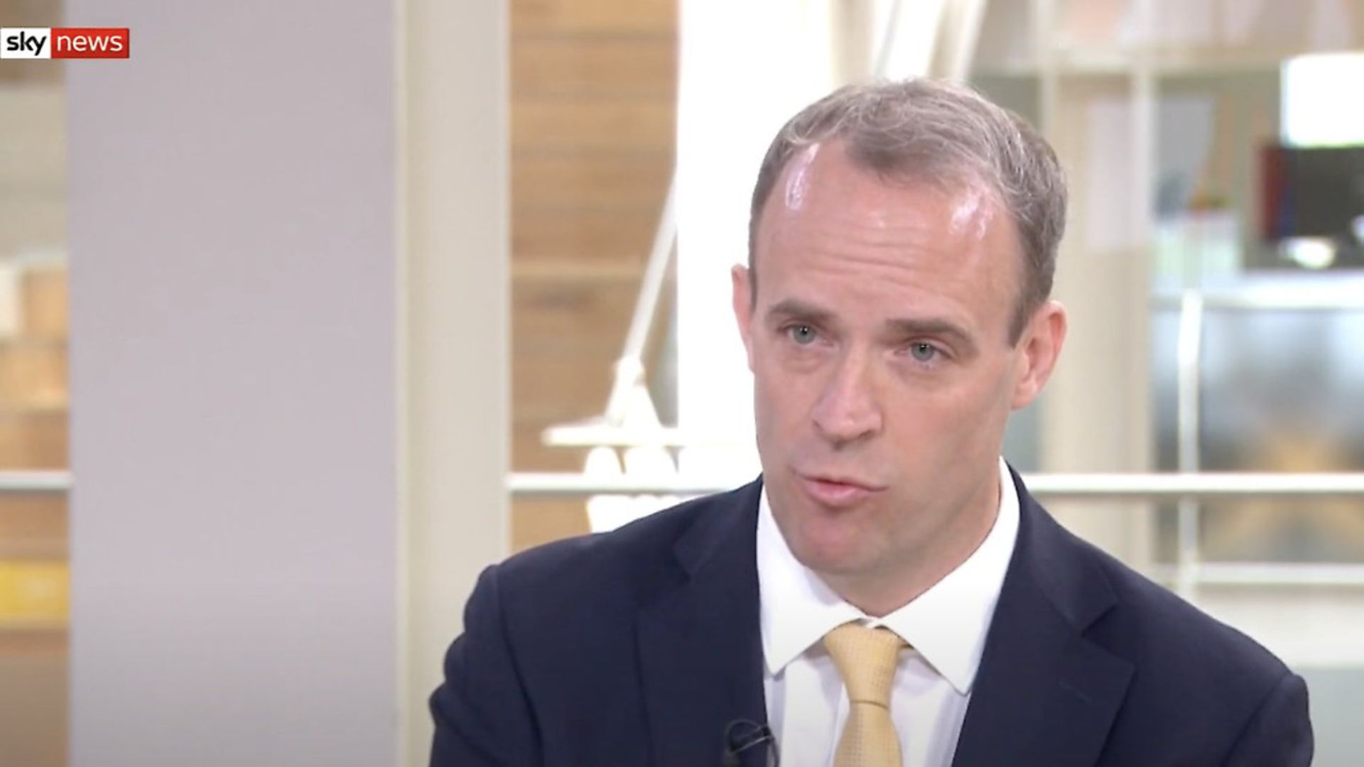 Foreign Secretary Dominic Raab during Sophy Ridge on Sunday. Photo: Sky News. - Credit: Sky News