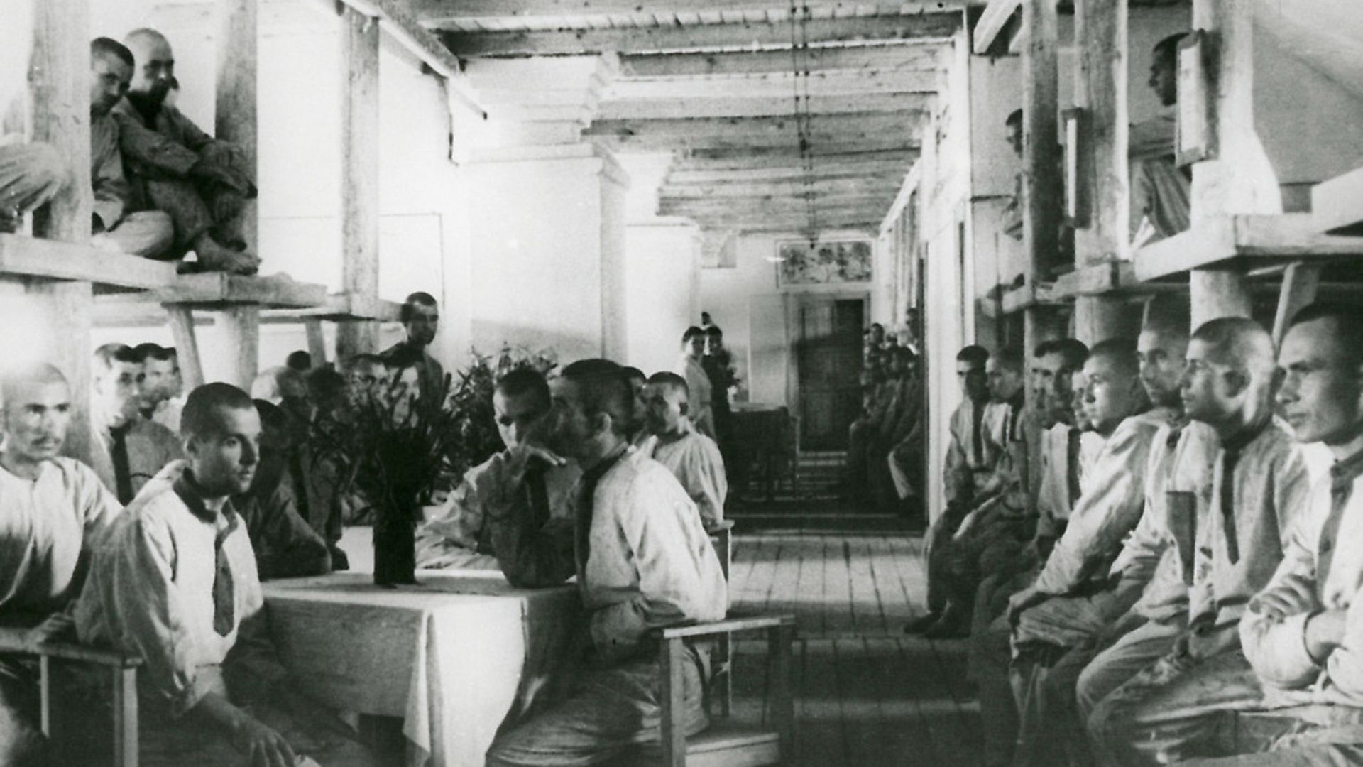 Prisoners of the Vorkuta Gulag (Vorkutlag) - one of the major Soviet labor camps, Russia, Komi Republic, 1945. Photo: Laski Diffusion/Getty Images - Credit: Getty Images
