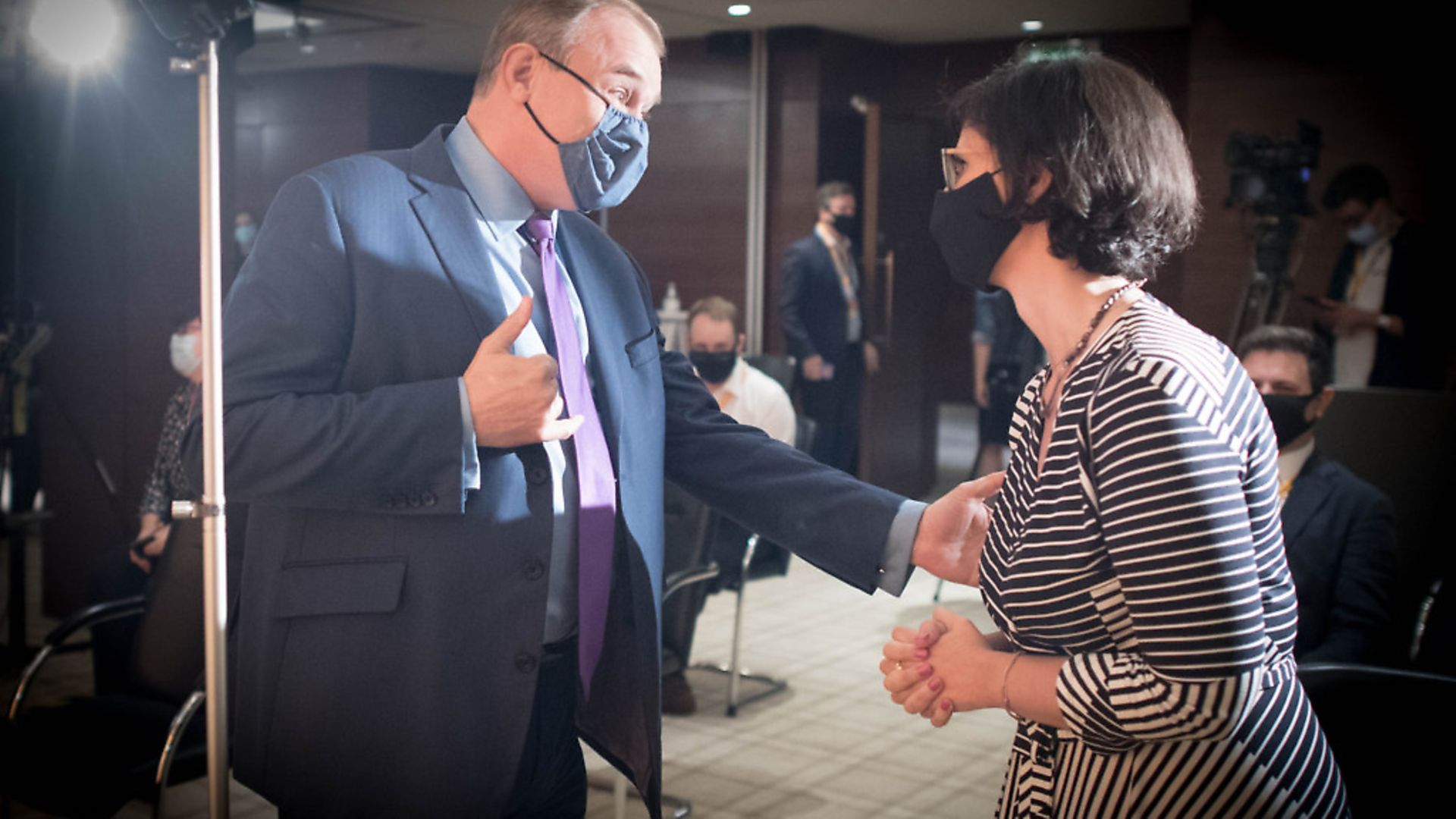 Sir Ed Davey at the Conrad Hotel, Westminster, with Layla Moran. Photograph: Stefan Rousseau/PA Wire. - Credit: PA