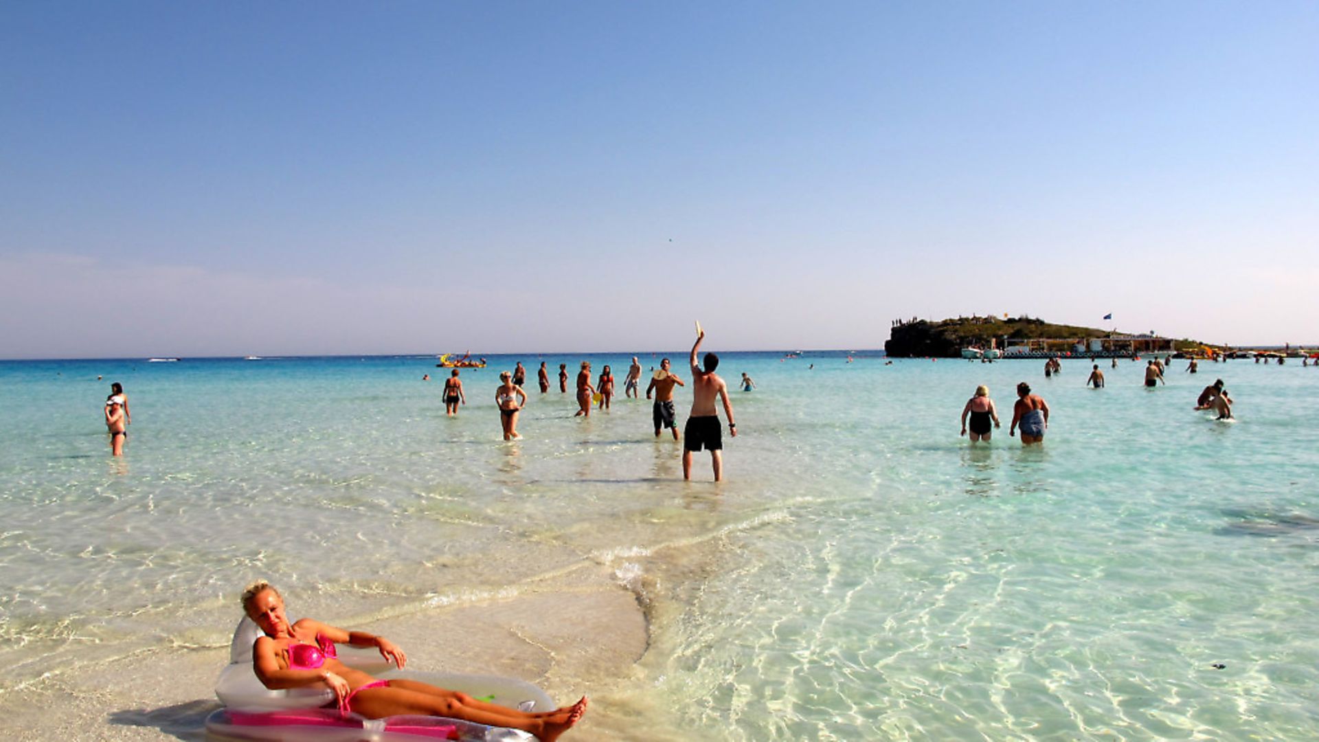 Ayia Napa's Nissi beach. (PATRICK BAZ/AFP via Getty Images) - Credit: AFP via Getty Images