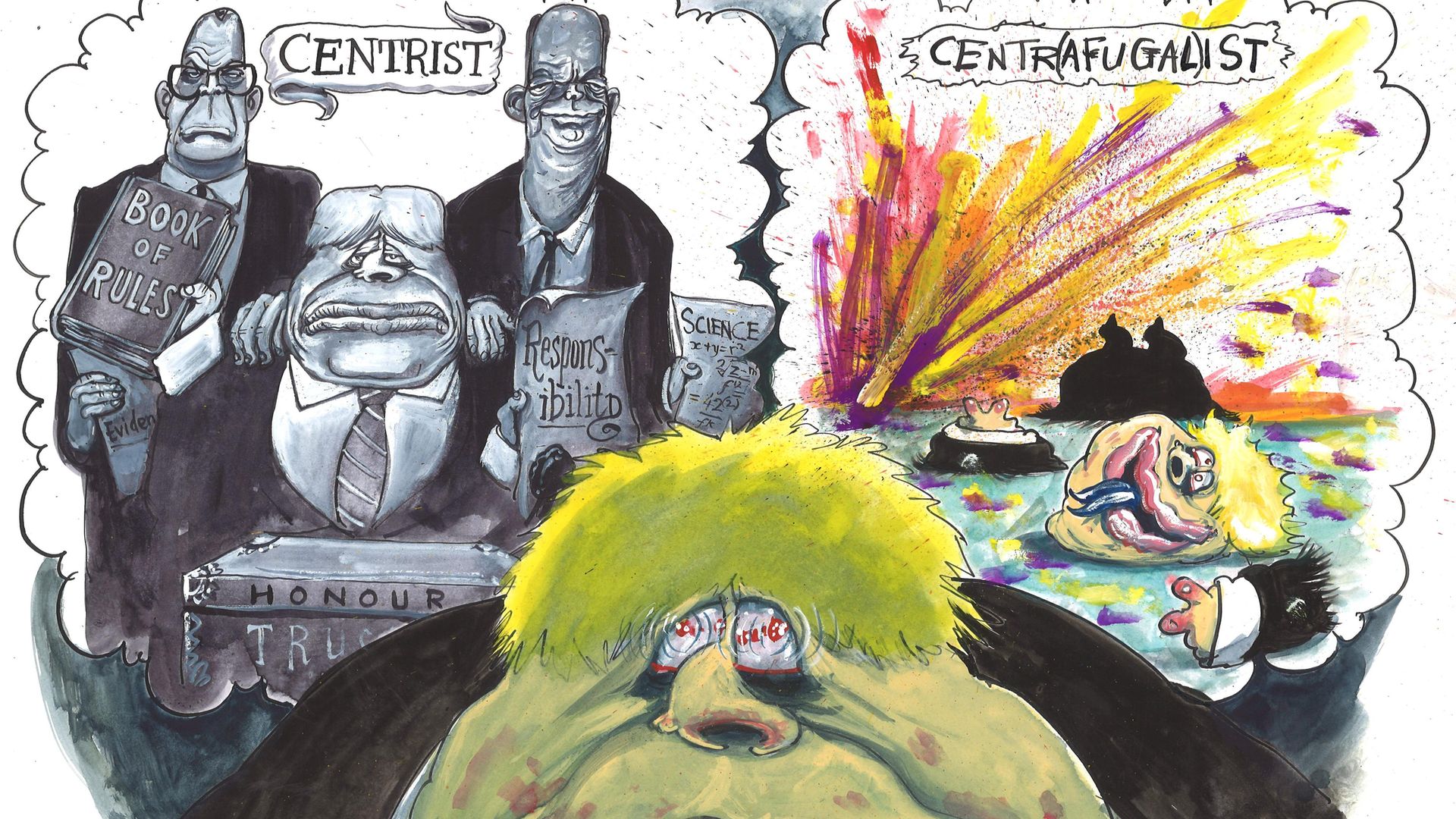 Martin Rowson's cartoon of Boris Johnson - Credit: Martin Rowson