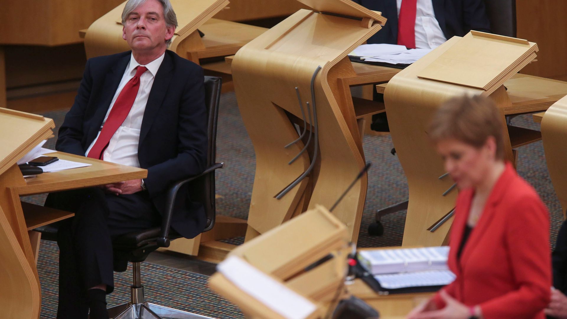 Richard Leonard MSP Scottish Labour Leader and Nicola Sturgeon MSP First Minister - Credit: Fraser Bremner-WPA Pool/Getty Images