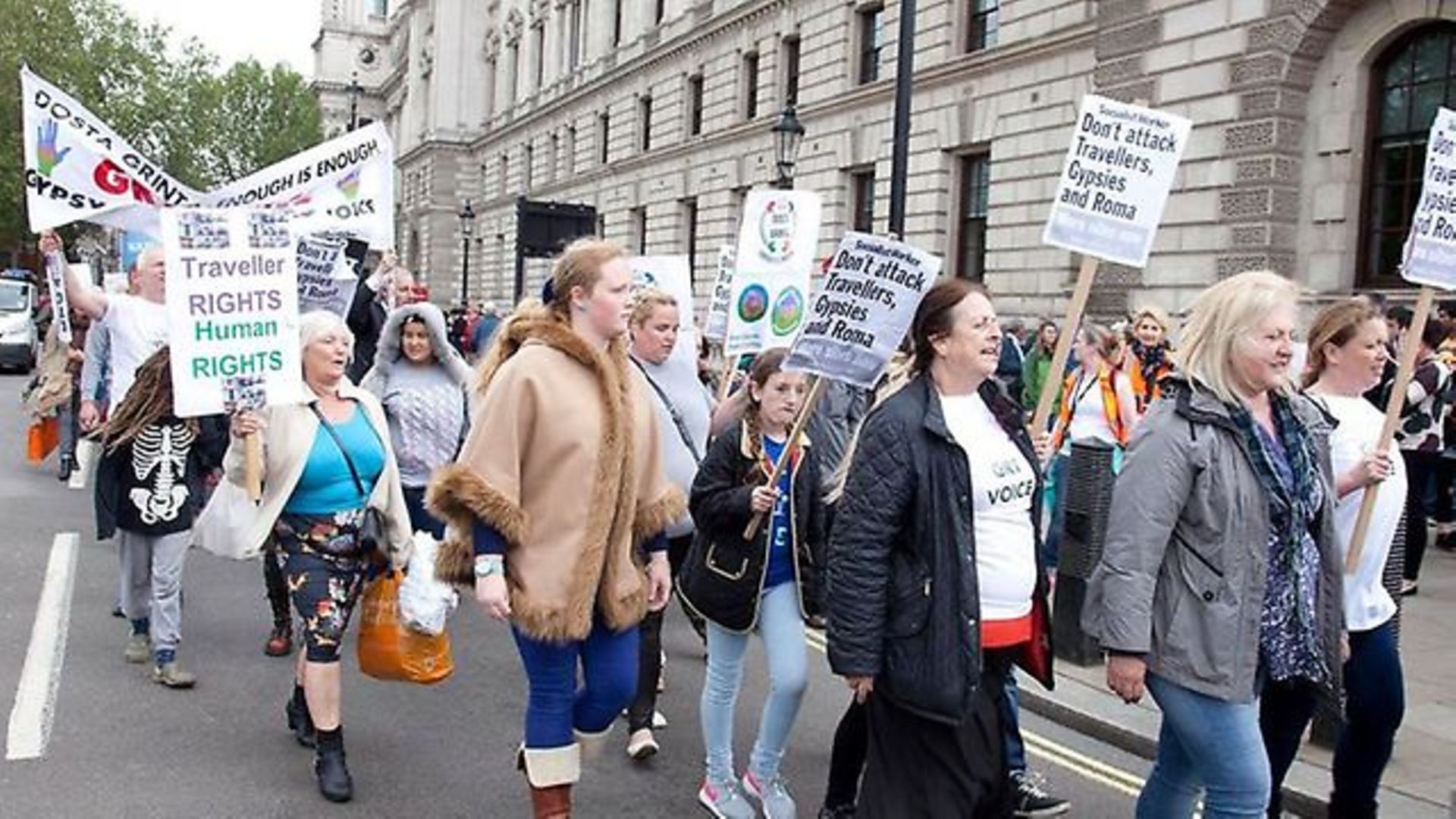 Campaigners march on Westminster in support of the Romani community - Credit: The Traveller Movement/Facebook