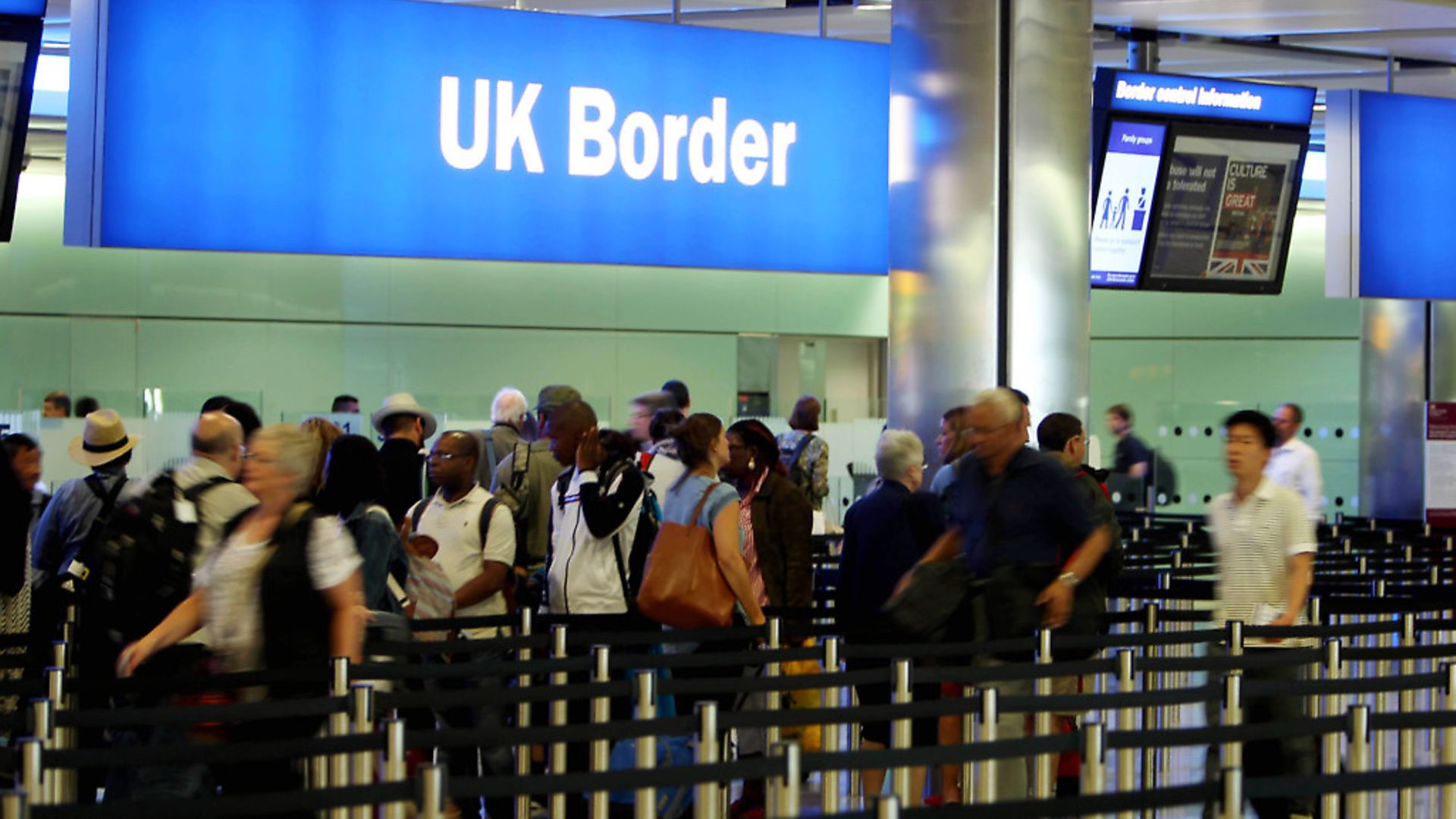 Border control at Heathrow Airport. Photograph: Steve Parsons/PA. - Credit: PA Archive/PA Images