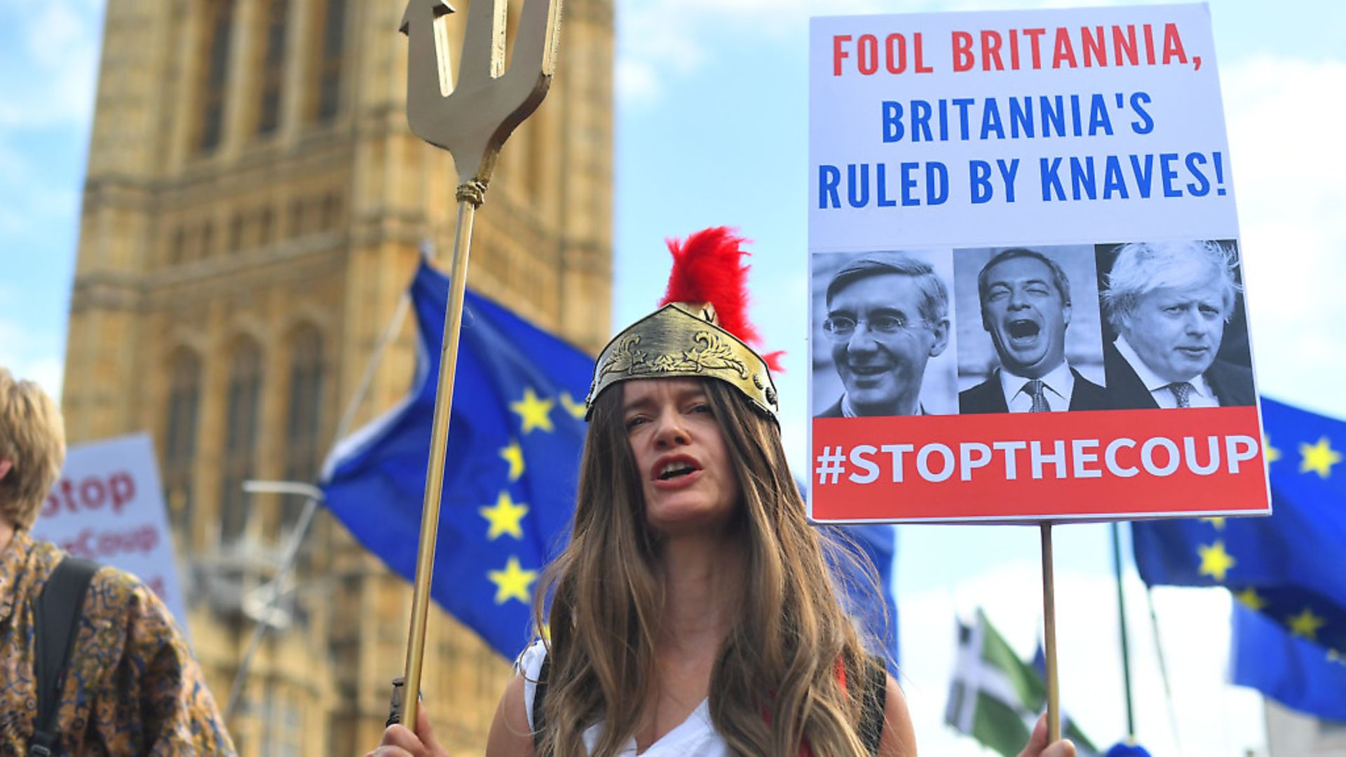 A campaigner protests against Boris Johnson's prorogation of parliament. Photograph: Victoria Jones/PA Wire. - Credit: PA