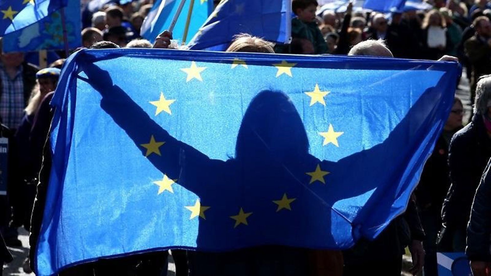 European flags symbolising freedom of movement - Credit: PA Images