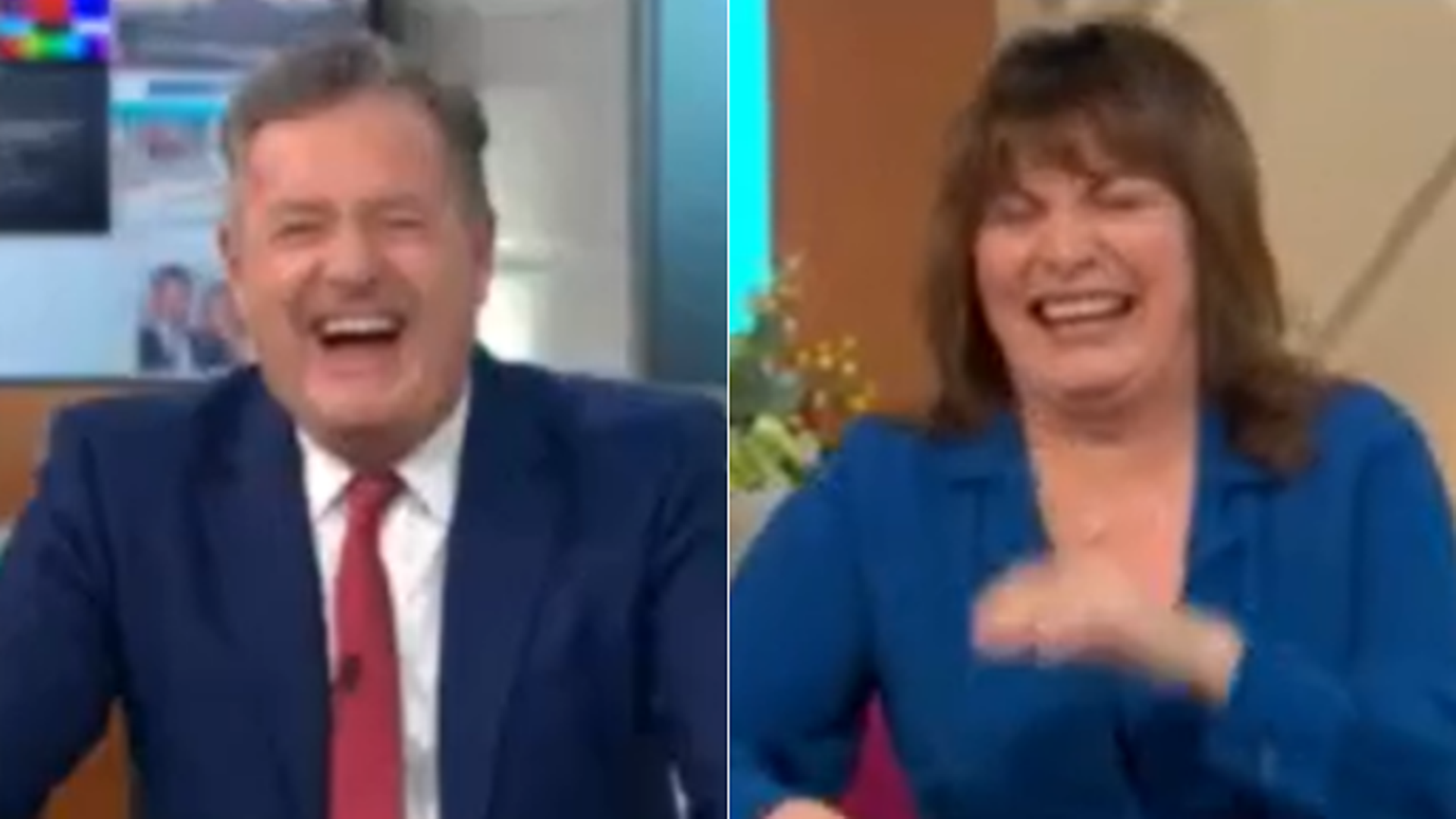 Piers Morgan and Lorraine Kelly joke about Priti Patel - Credit: ITV