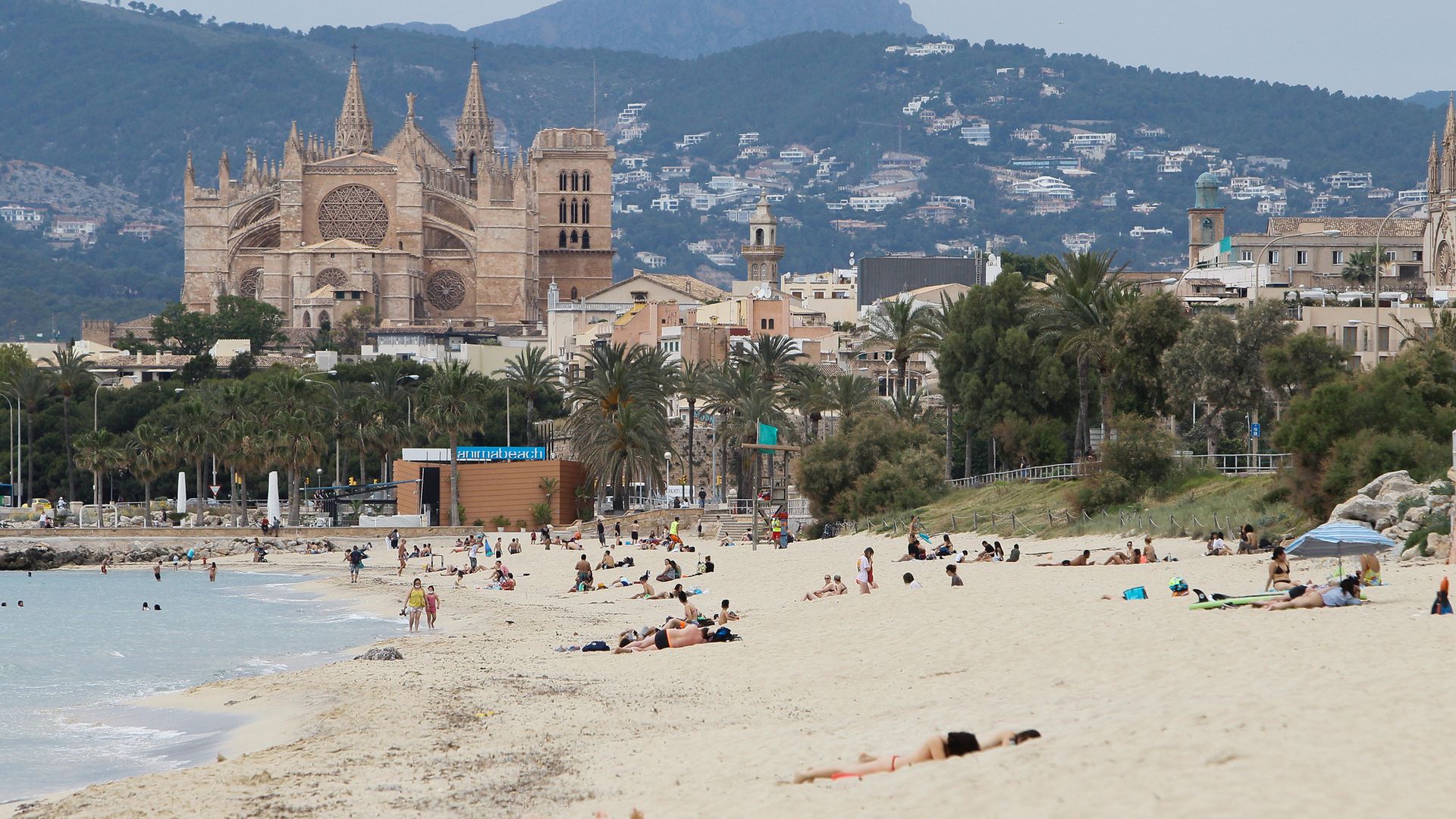 A quiet beach at Palma de Mallorca, in May 2020 - Credit: Europa Press via Getty Images