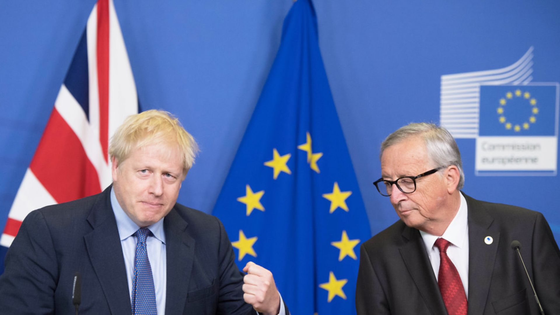 UK Prime Minister Boris Johnson and Jean-Claude Juncker - Credit: PA Wire/PA Images