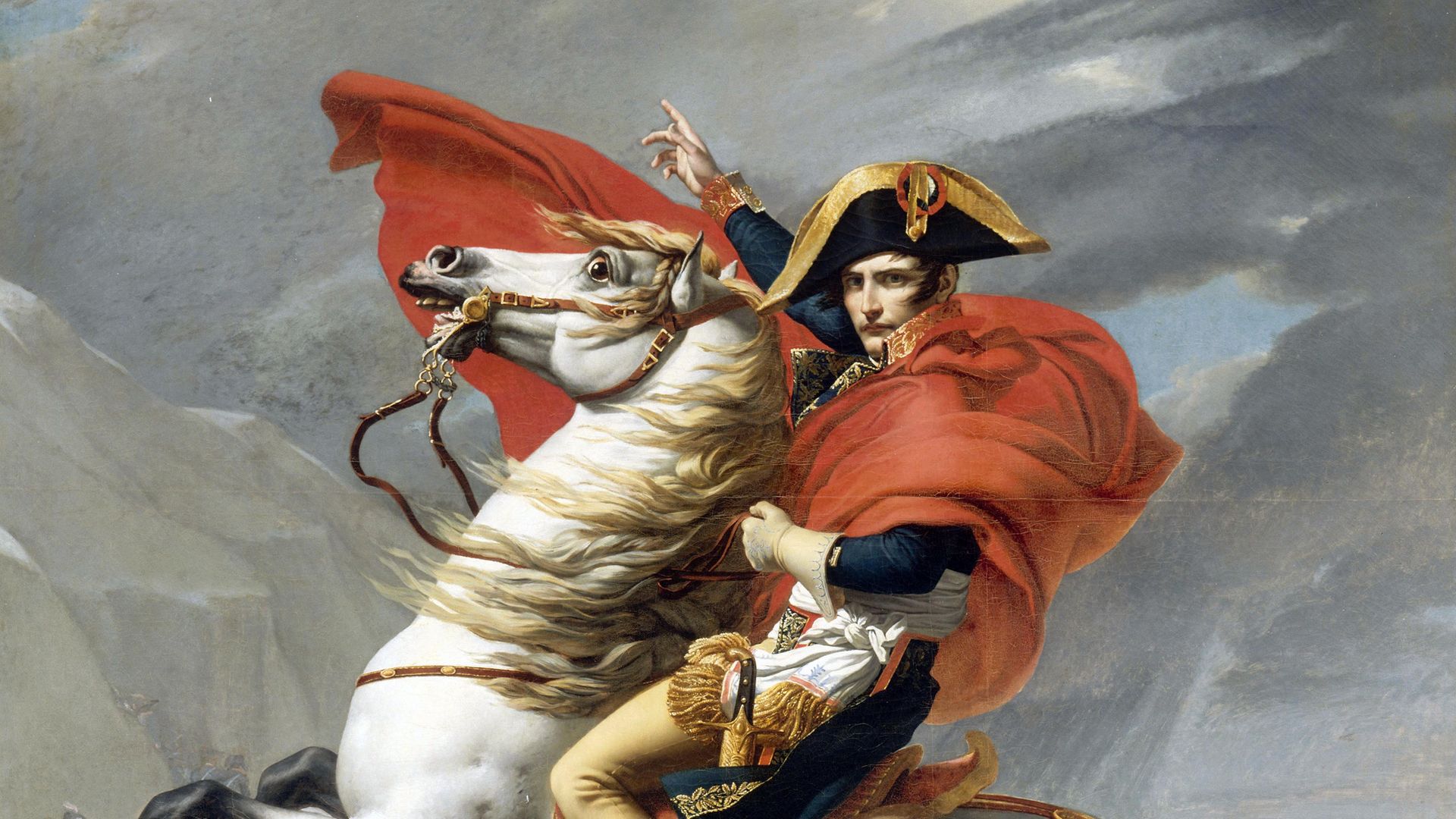 A painting of Napoleon crossing the Saint Bernard pass - Credit: Corbis via Getty Images