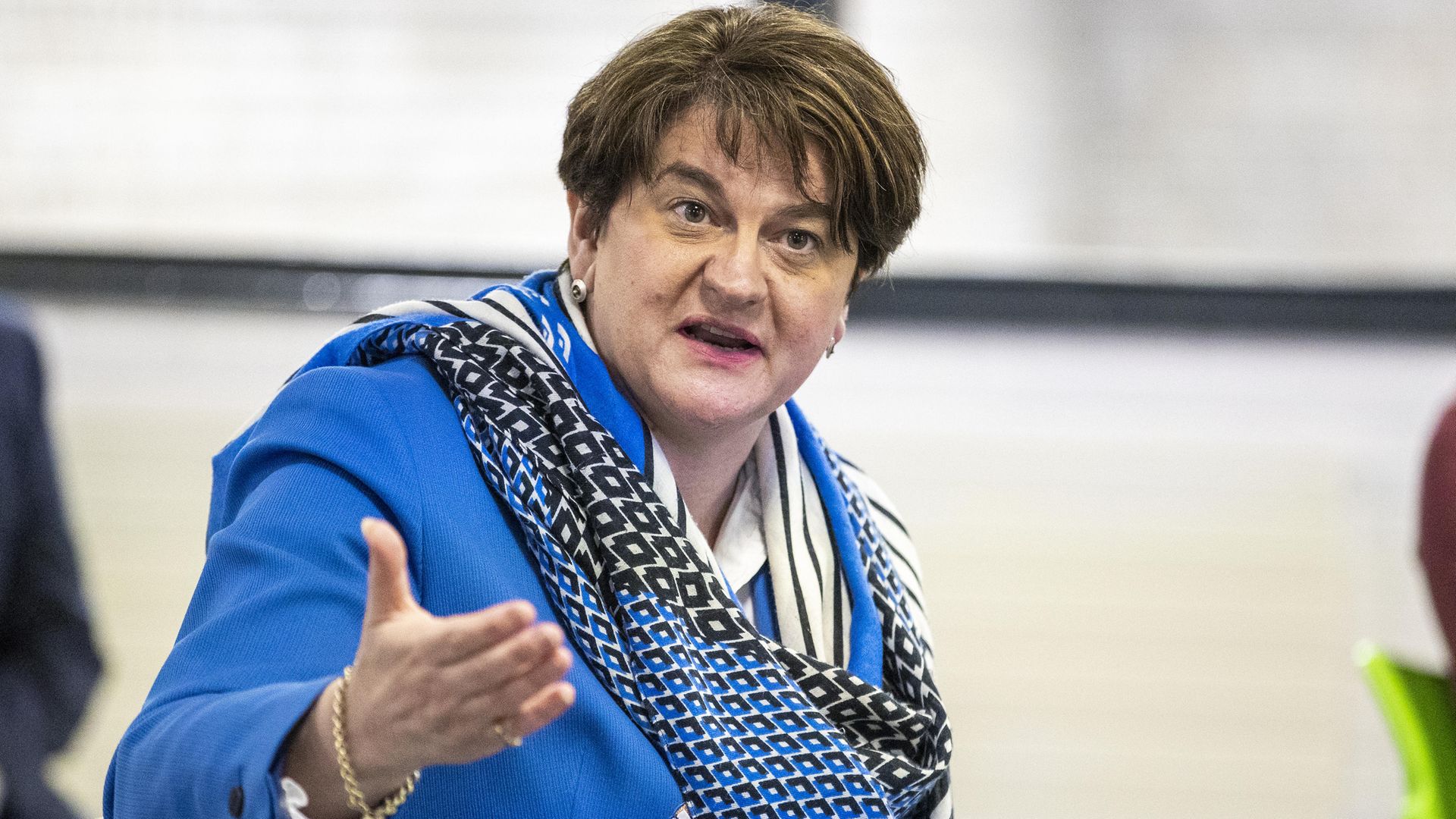 First minster Arlene Foster during a visit to the Hammer Youth Centre in Belfast. - Credit: PA