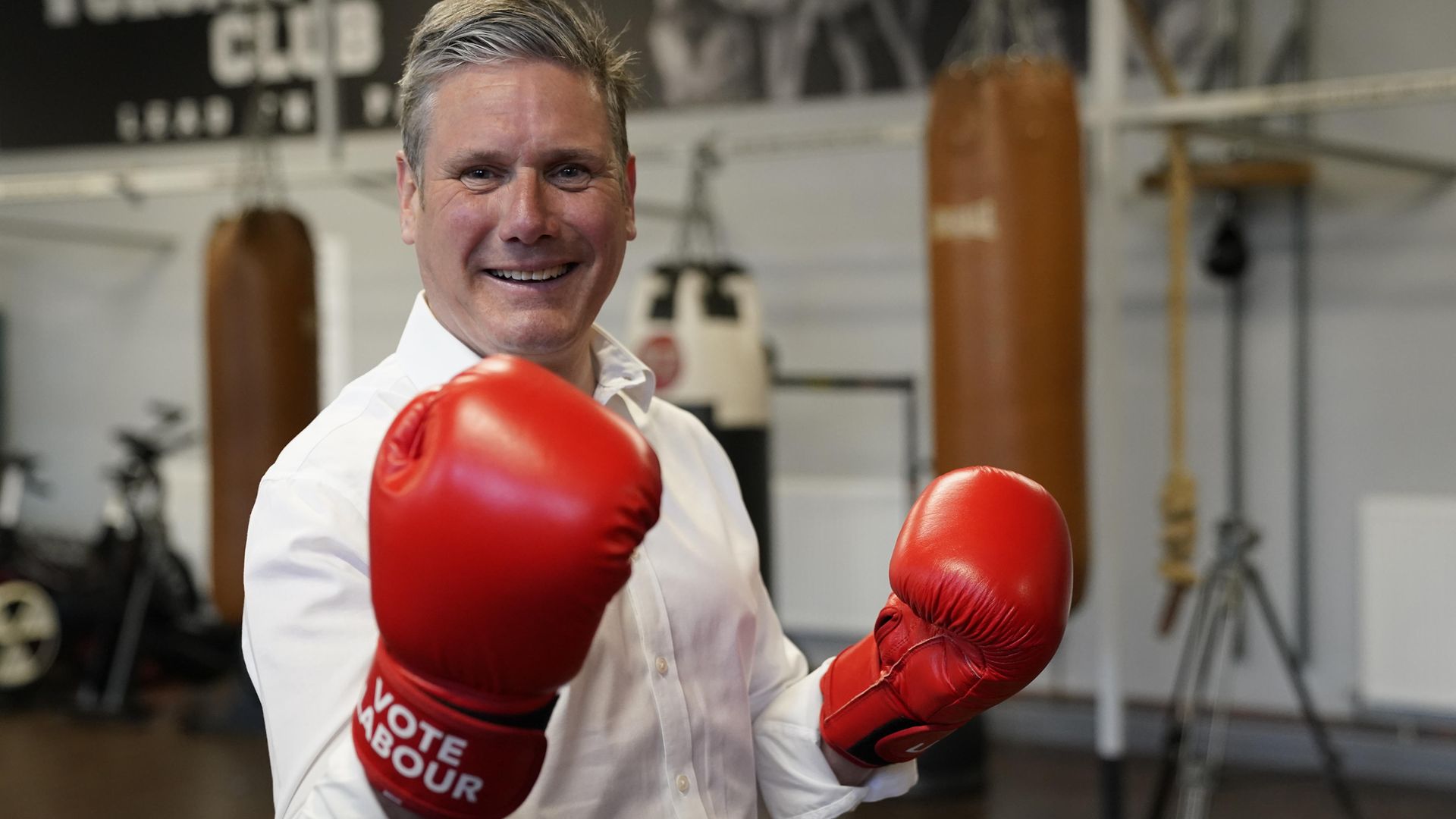 Labour leader Keir Starmer during a visit to the Vulcan Boxing Club in Hull, East Yorkshire - Credit: PA