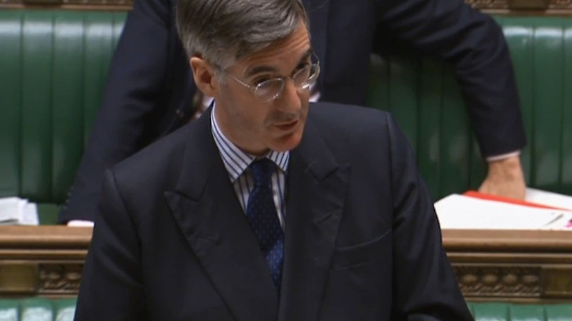 Jacob Rees-Mogg in the House of Commons. Photograph: Parliament TV. - Credit: Archant