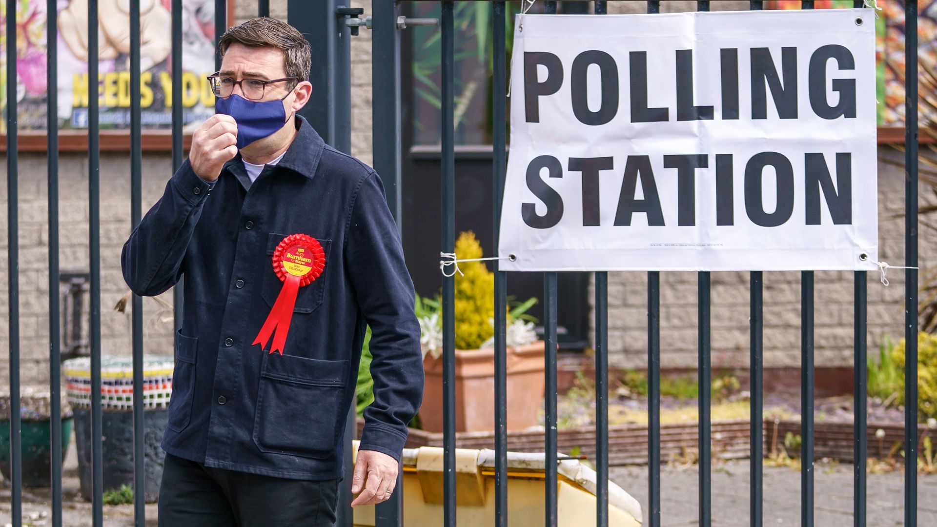 Mayor of Greater Manchester Andy Burnham leaves Golborne Library, Golborne, Warrington - Credit: PA