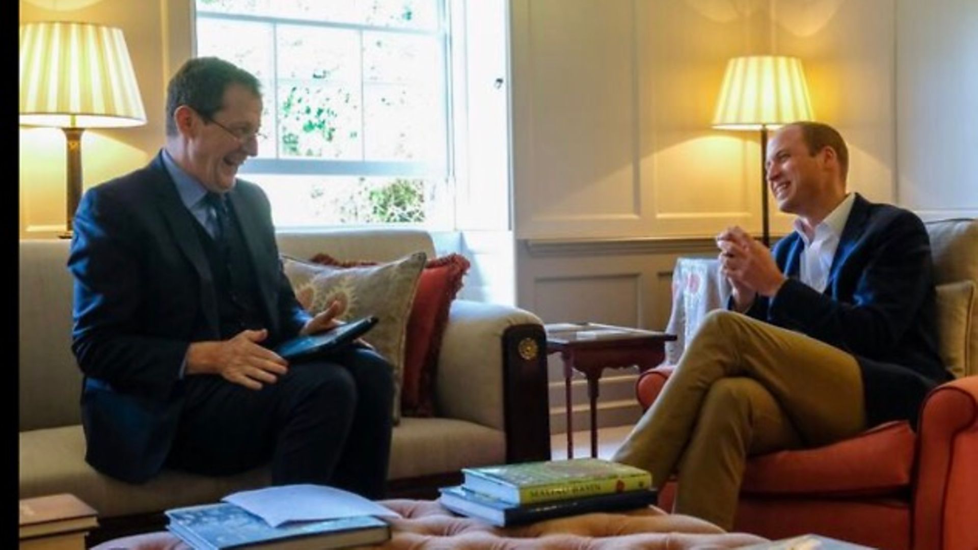 Alastair Campbell interviewing Prince William in 2017 - Credit: Alastair Campbell