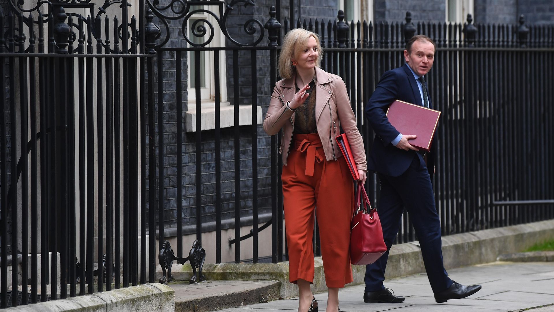 Trade secretary Liz Truss and environment secretary George Eustice in Downing Street - Credit: Victoria Jones/PA Archive/PA Images