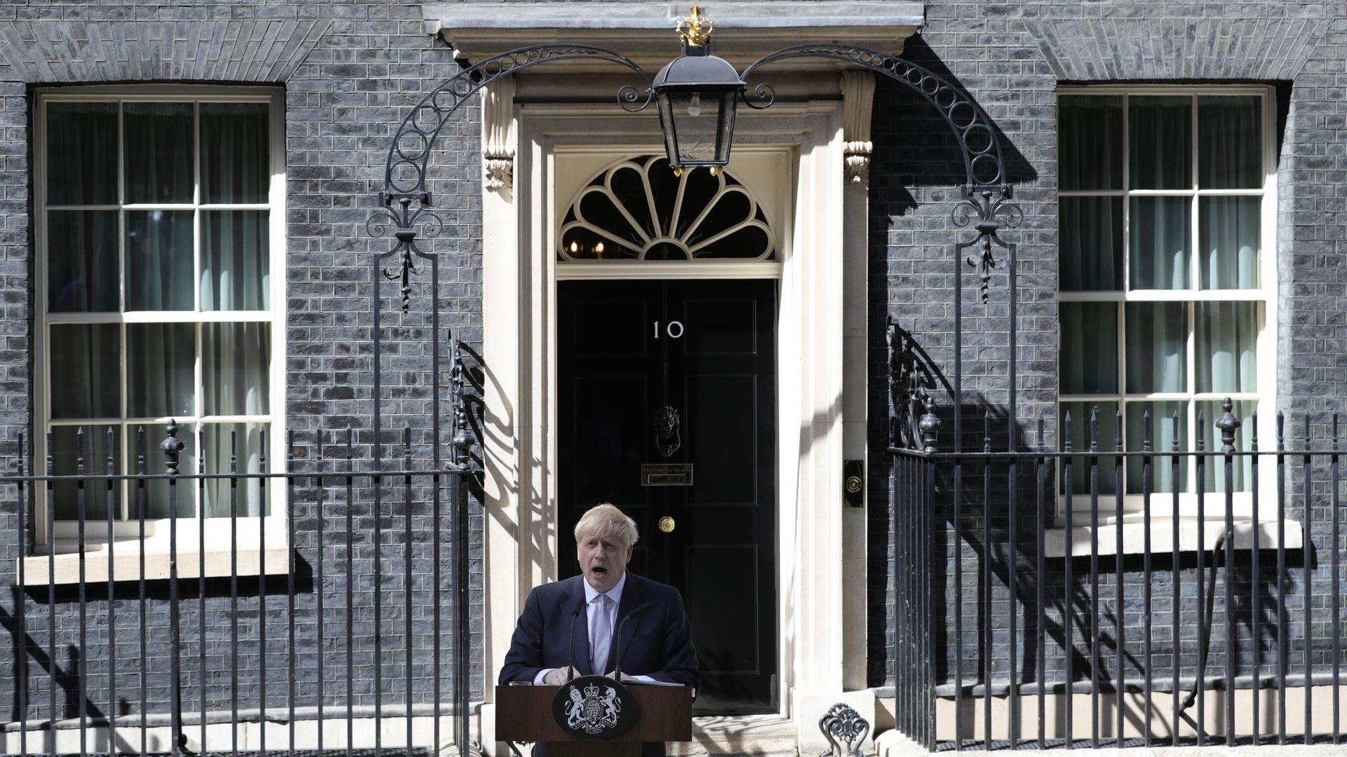 New Prime Minister Boris Johnson makes a speech outside 10 Downing Street - Credit: PA