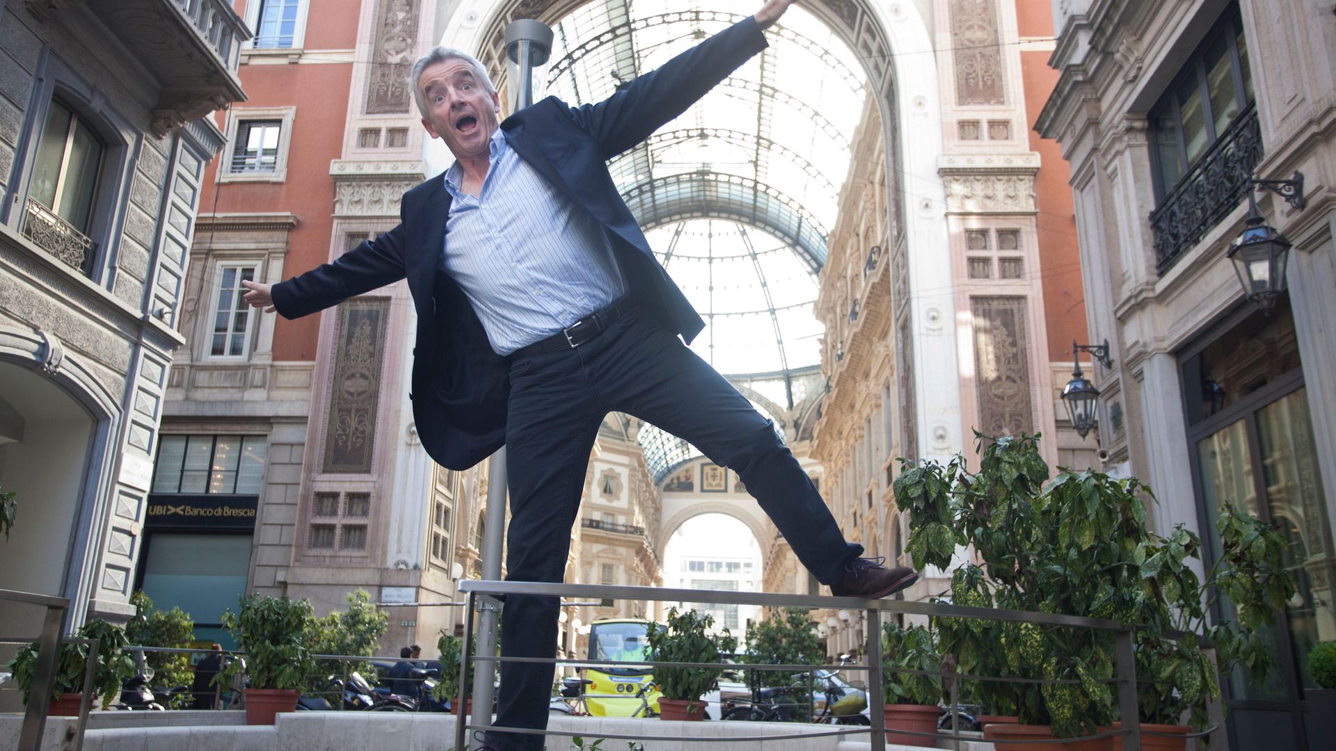 Michael O'Leary at a press conference in Milan in 2016 - Credit: NurPhoto via Getty Images