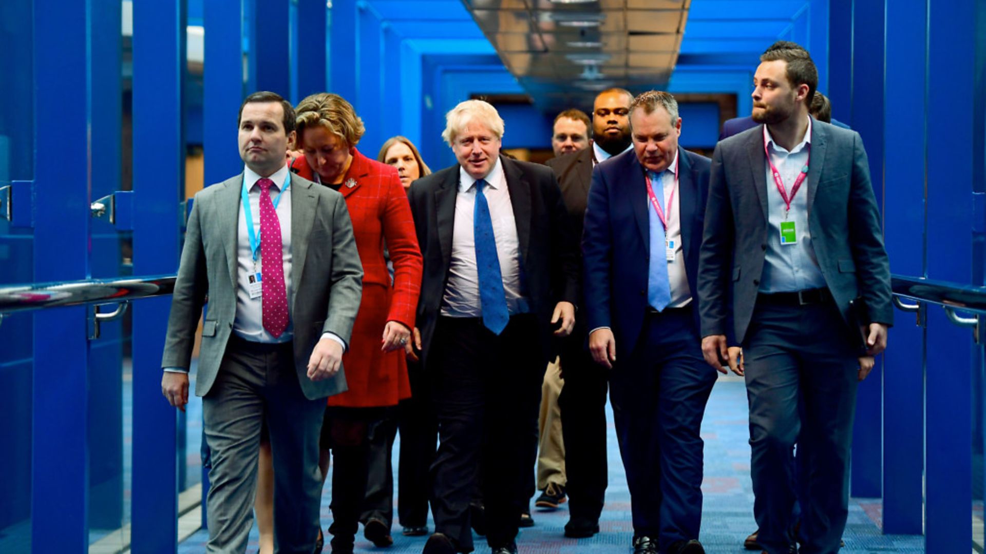 Boris Johnson arrives at Tory Party conference - Credit: PA