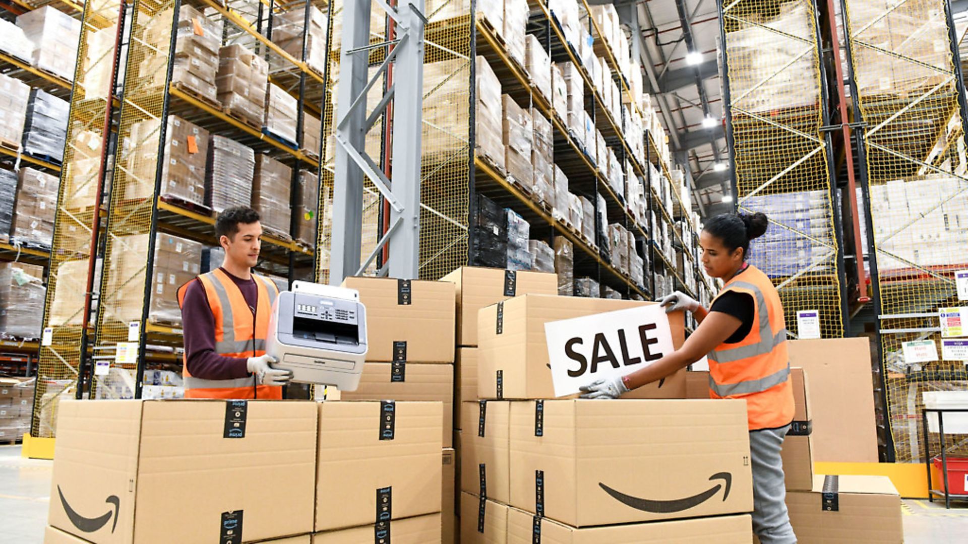 Staff at the Amazon Fulfilment Centre in Peterborough. Photograph: Doug Peters/PA. - Credit: PA