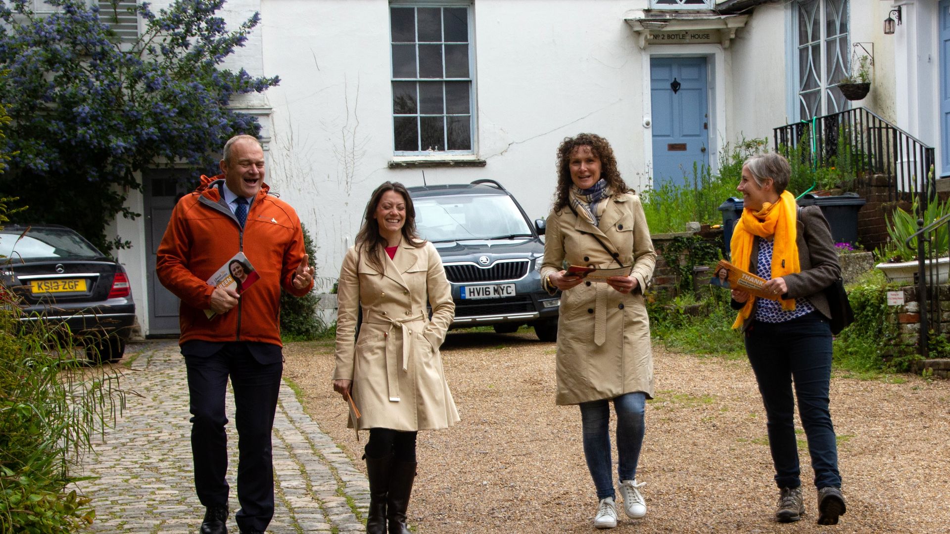 Sarah Green (second left) with Lib Dem leader Ed Davey, chief whip Wendy Chamberlain and deputy leader Daisy Cooper - Credit: Twitter