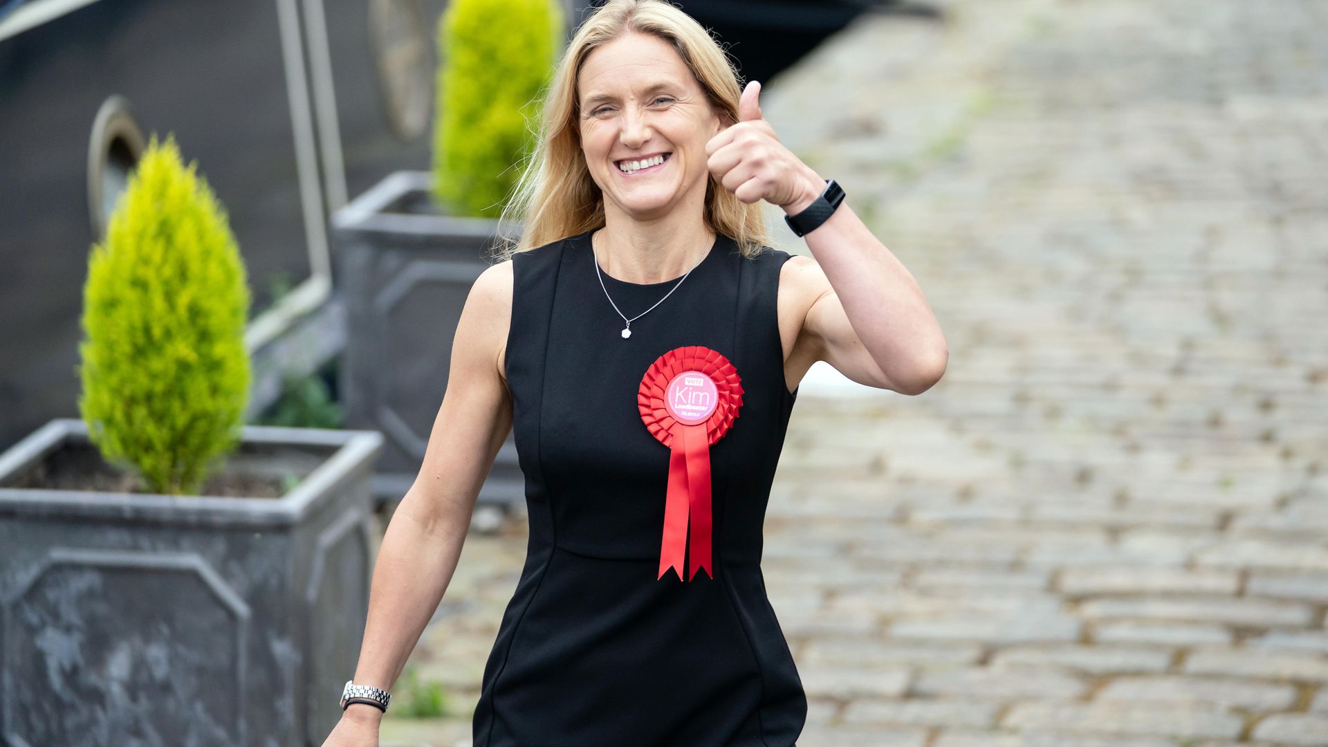 Kim Leadbeater walks along the canal path in Huddersfield after winning the Batley and Spen by-election and now representing the seat previously held by her sister Jo Cox, who was murdered in the constituency in 2016. Picture date: Friday July 2, 2021. - Credit: PA