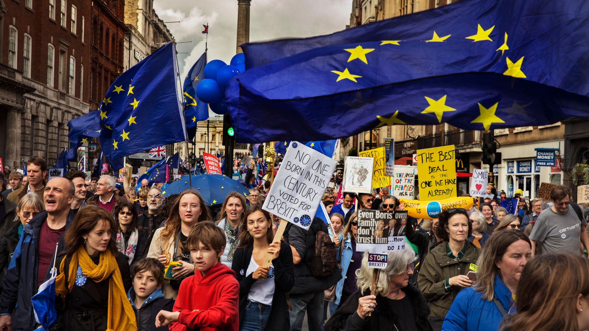 Protestors on an anti-Brexit march in central London, October 2019 - Credit: In Pictures via Getty Images