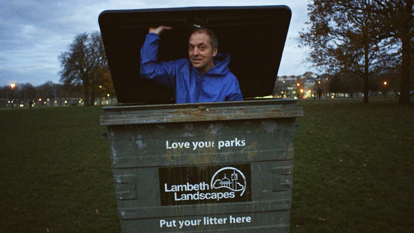 Mathieu Boogaerts embraces the English love of putting the bins out in a characteristically quirky publicity shot for his new album. Photo: Noemie Reijnen