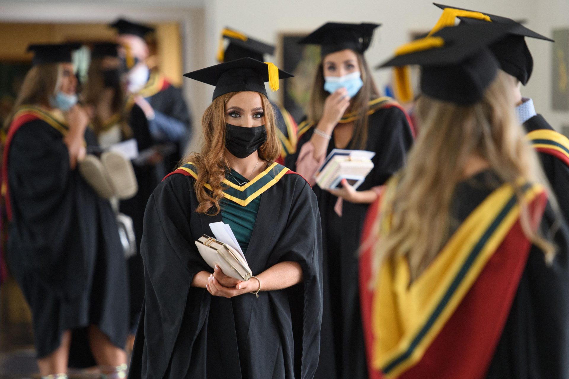 Students at their graduation ceremony. Photograph: Getty Images.