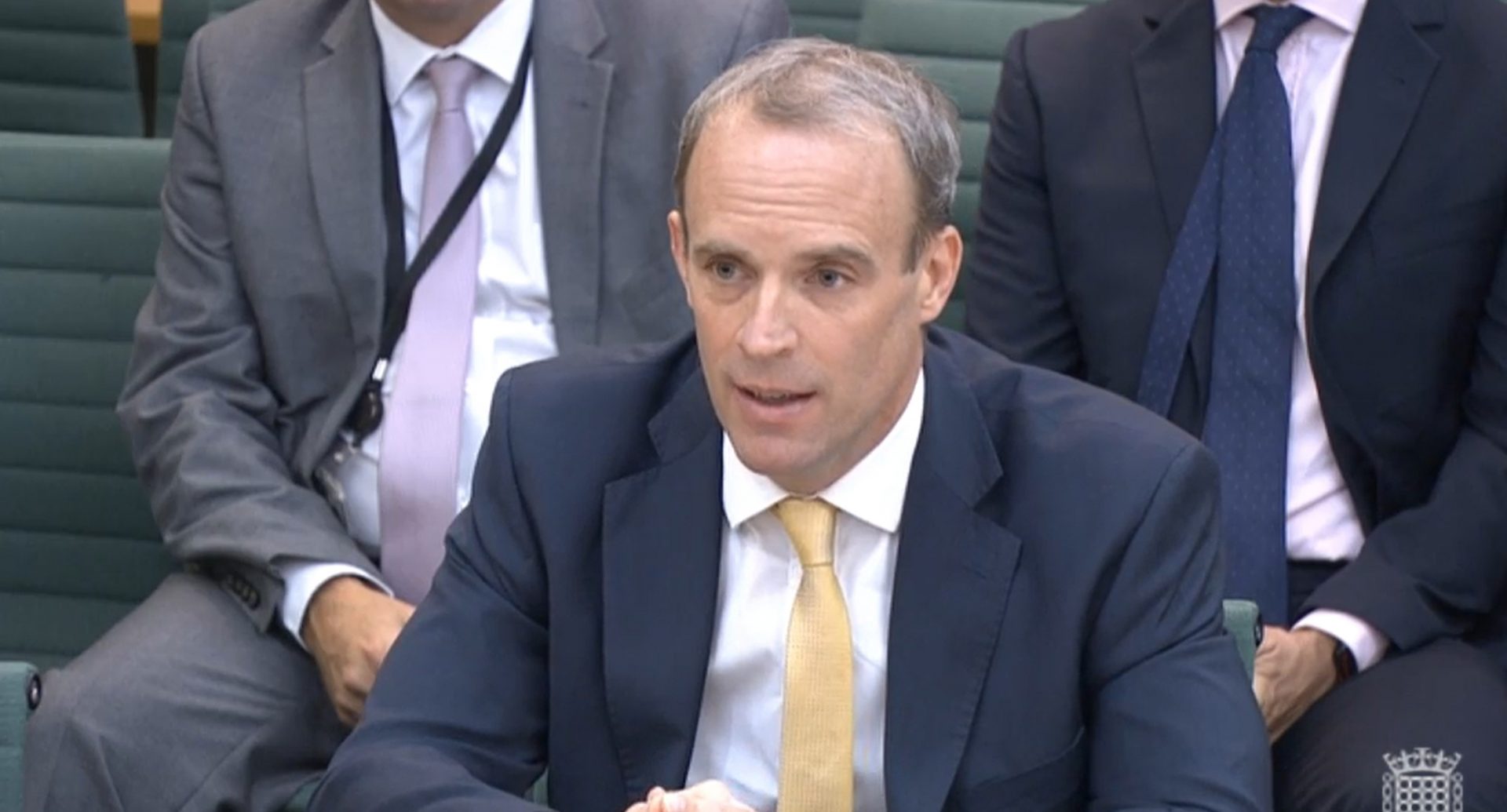 Foreign Secretary Dominic Raab giving evidence to the Commones Foreign Affairs Committee in London, about the Government's handling of the Afghanistan crisis. Credit: House of Commons/PA Wire/PA Images